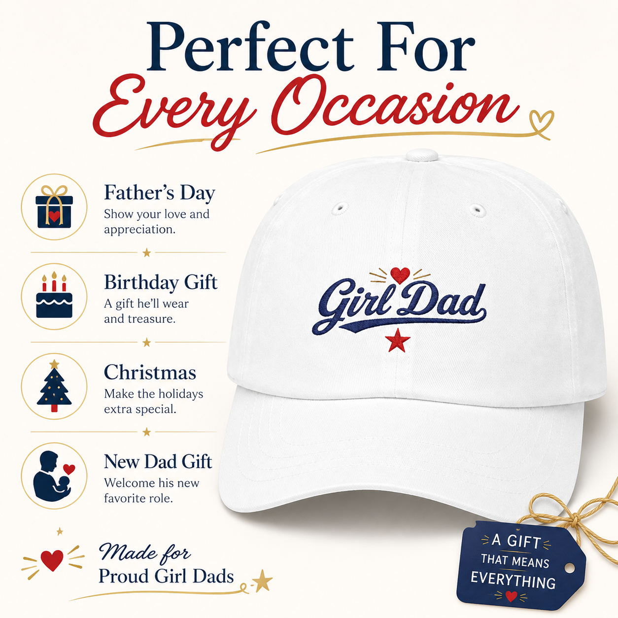 Girl Dad Embroidered Baseball Cap | Dad Hat