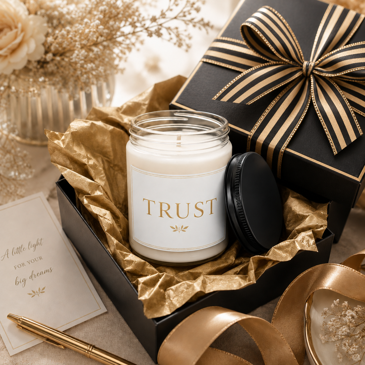 Trust Minimalist Soy Candle, 9oz, Scented