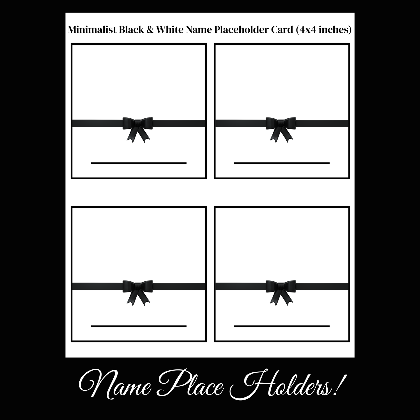 Digital Black & White Elegant Hostess Kit: Bottle Hangers, Table Cards, Reserved Seating, Menu and Party Printables Set