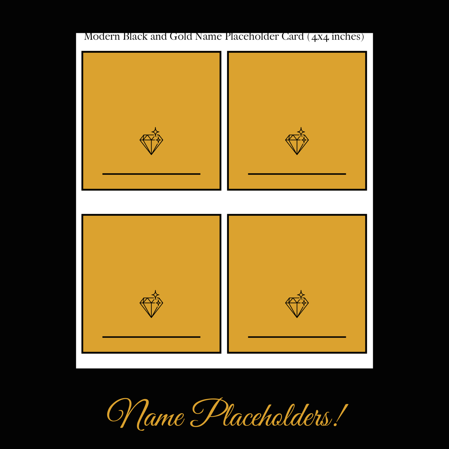 Luxury Gold Hostess Kit: Elegant Black & Gold Wedding and Party Table Decor Printable Set with Bottle Hangers, Menu and Signs