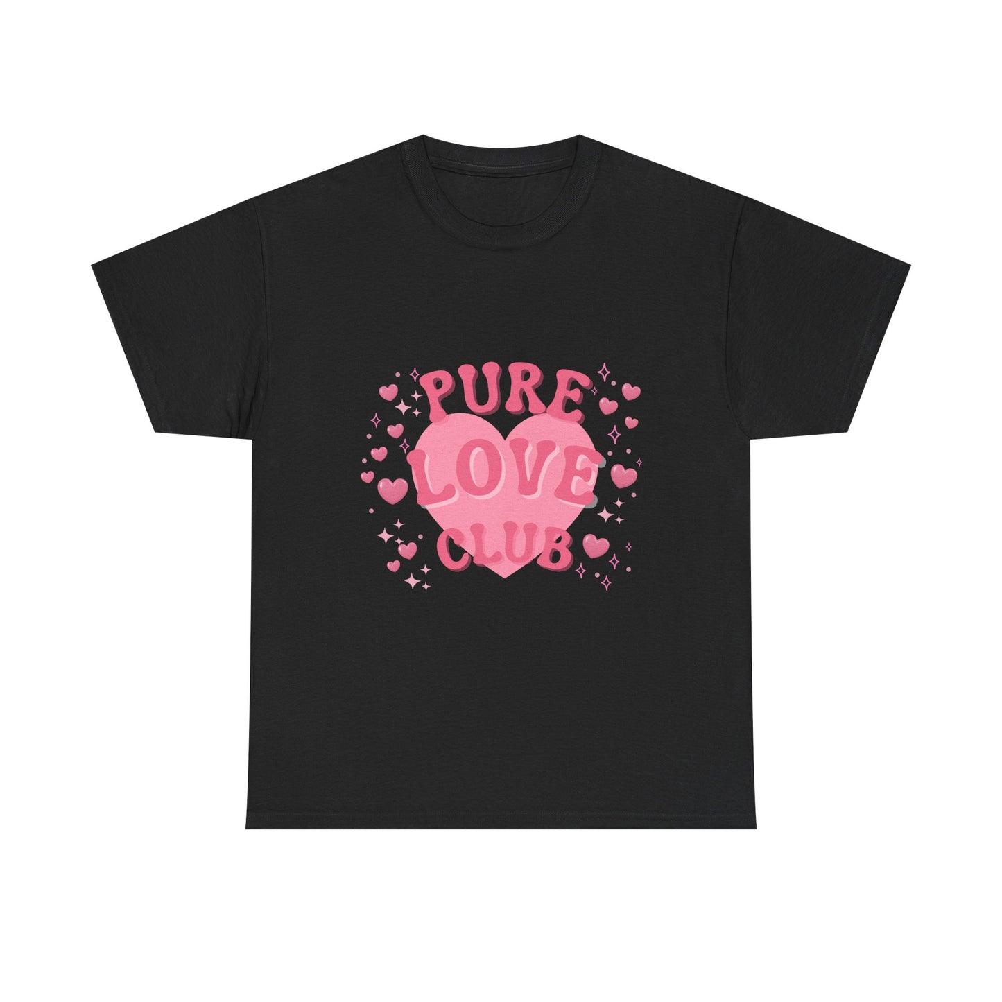 Pure Love Club Tee | Pink Heart Graphic, Cute Tee Shirt