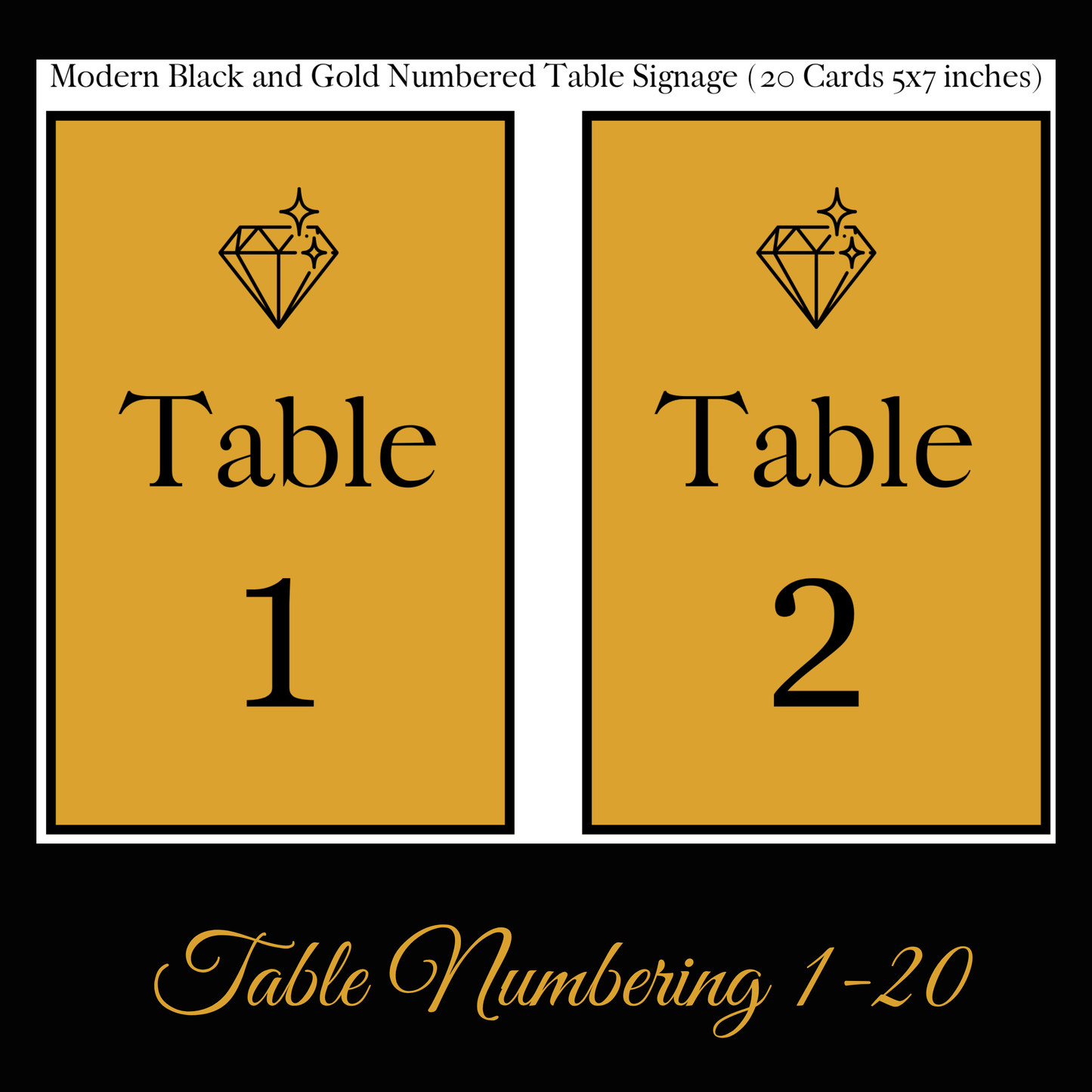 Luxury Gold Hostess Kit: Elegant Black & Gold Wedding and Party Table Decor Printable Set with Bottle Hangers, Menu and Signs
