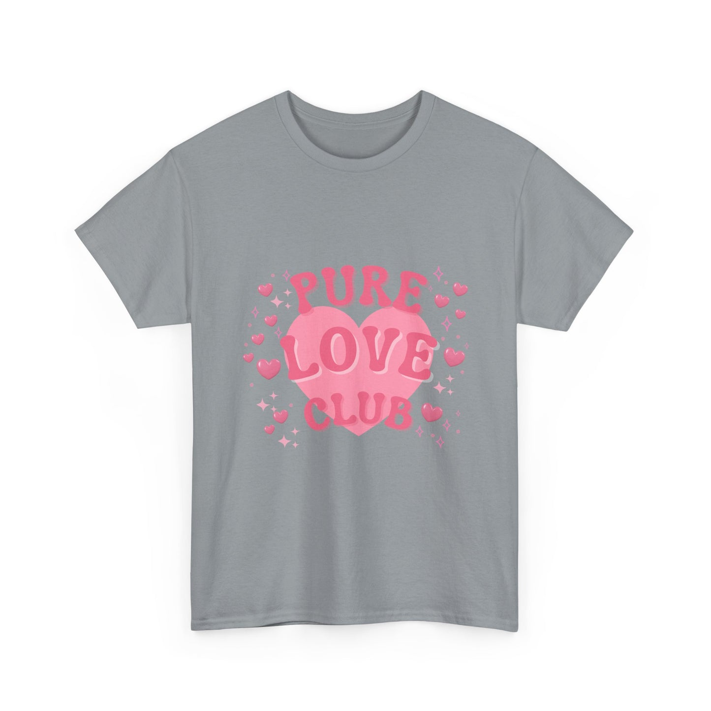 Pure Love Club Tee | Pink Heart Graphic, Cute Tee Shirt