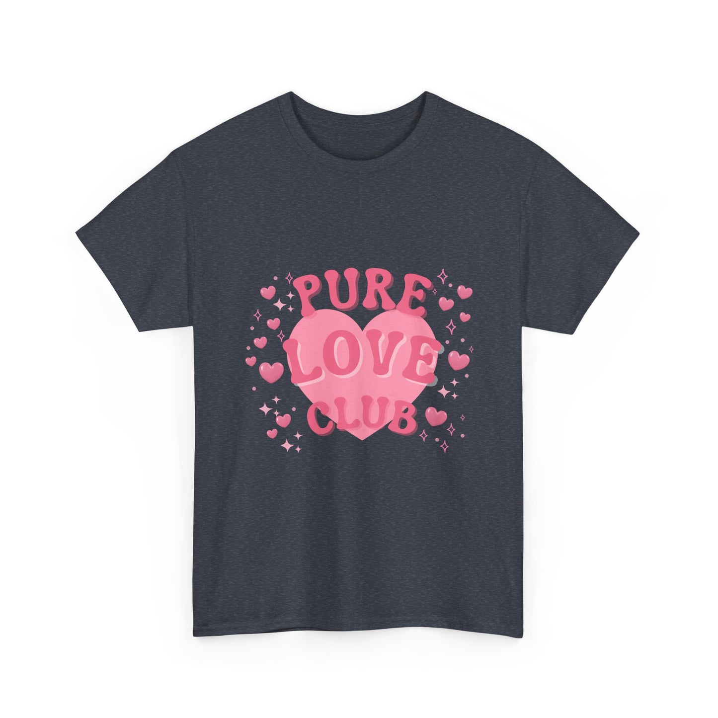 Pure Love Club Tee | Pink Heart Graphic, Cute Tee Shirt