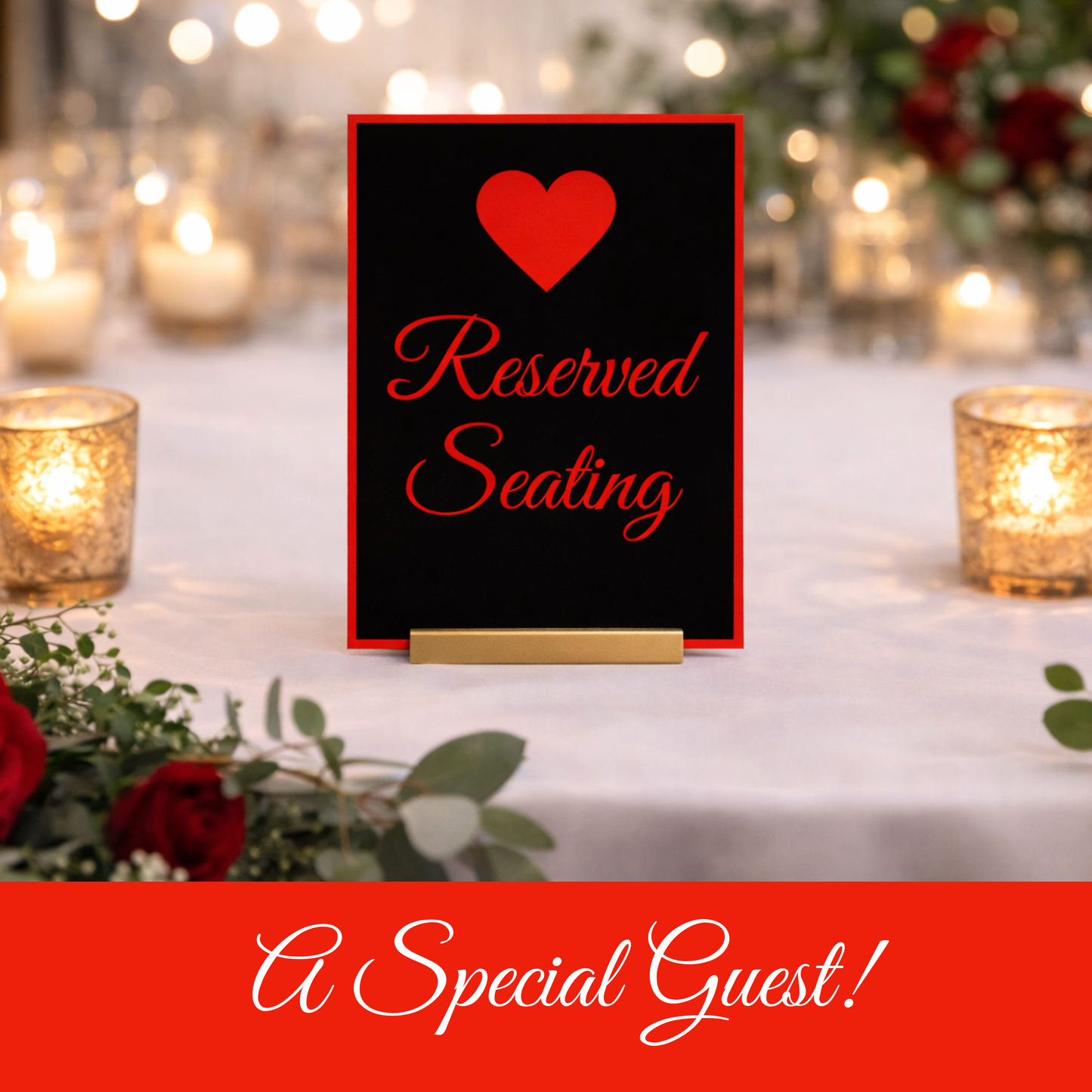 Black & Red Romantic Hostess Kit: Bold Heart-Themed Wedding and Party Table Decor Printable Set with Bottle Hangers, Menu, Place Cards