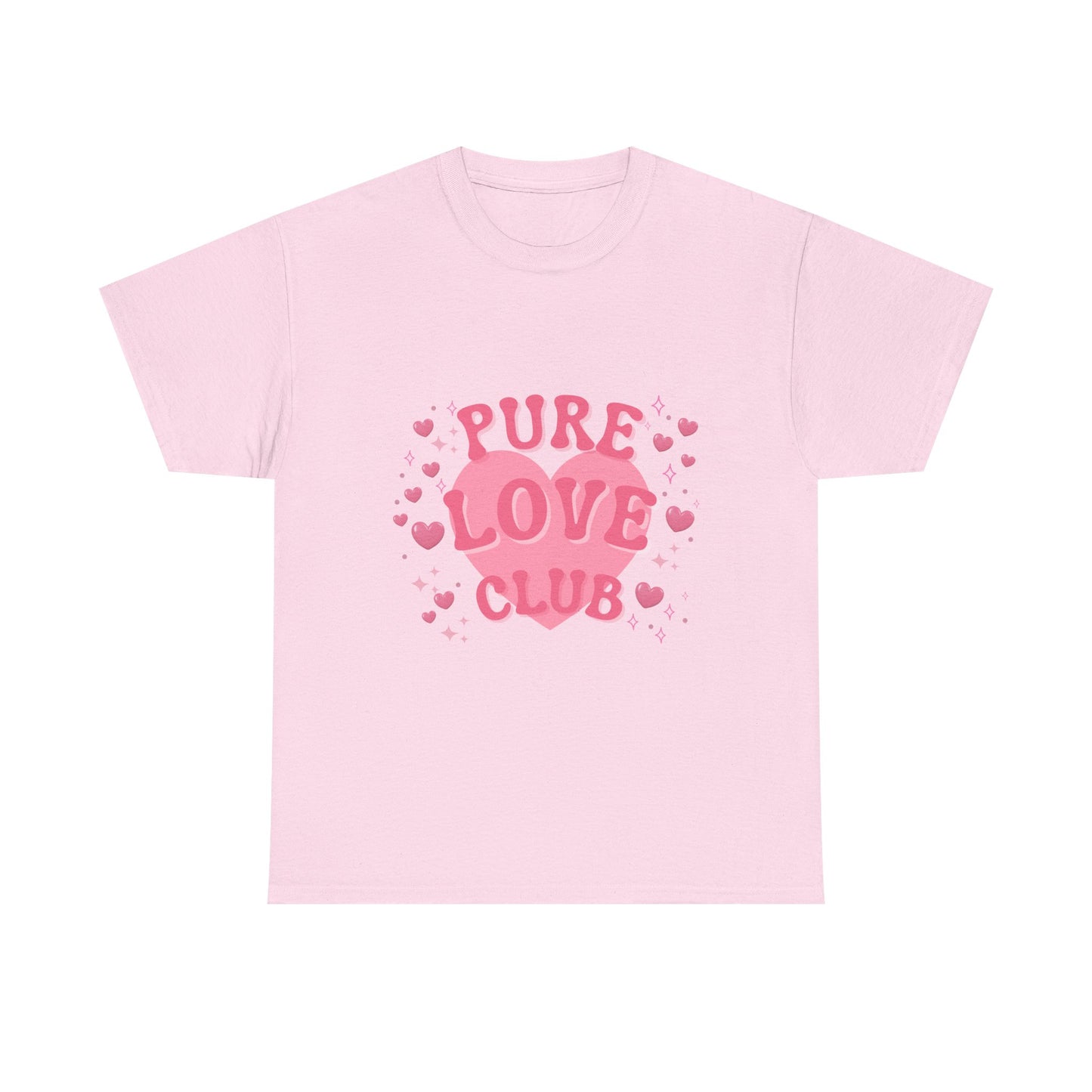 Pure Love Club Tee | Pink Heart Graphic, Cute Tee Shirt