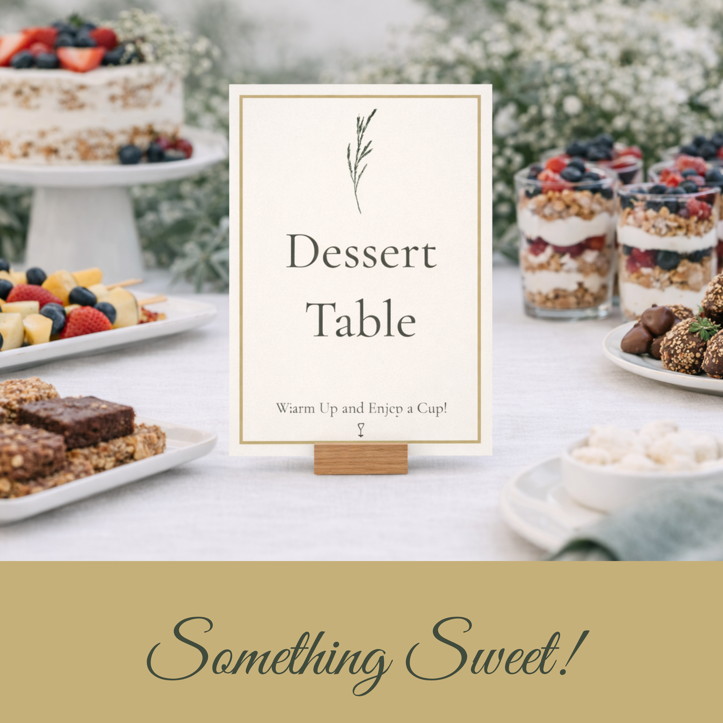 Botanical Neutral Hostess Kit: Elegant Wedding & Party Table Decor Printable Set with Bottle Hangers, Signs, Place Cards