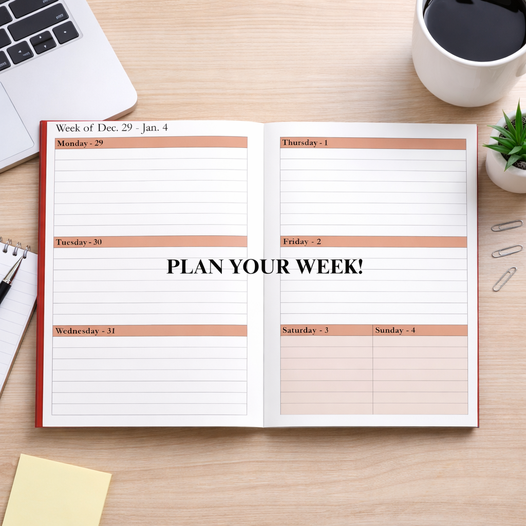 2026 Red Daily, Weekly & Monthly Planner – Minimalist 6x9 Paperback Agenda Organizer