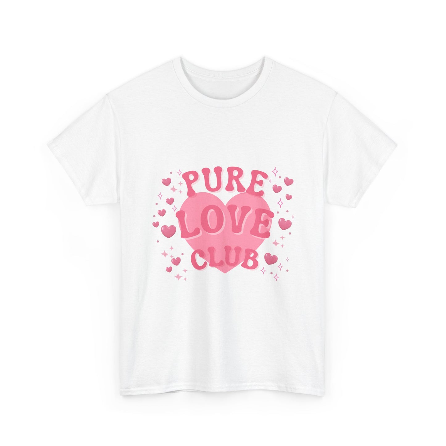 Pure Love Club Tee | Pink Heart Graphic, Cute Tee Shirt