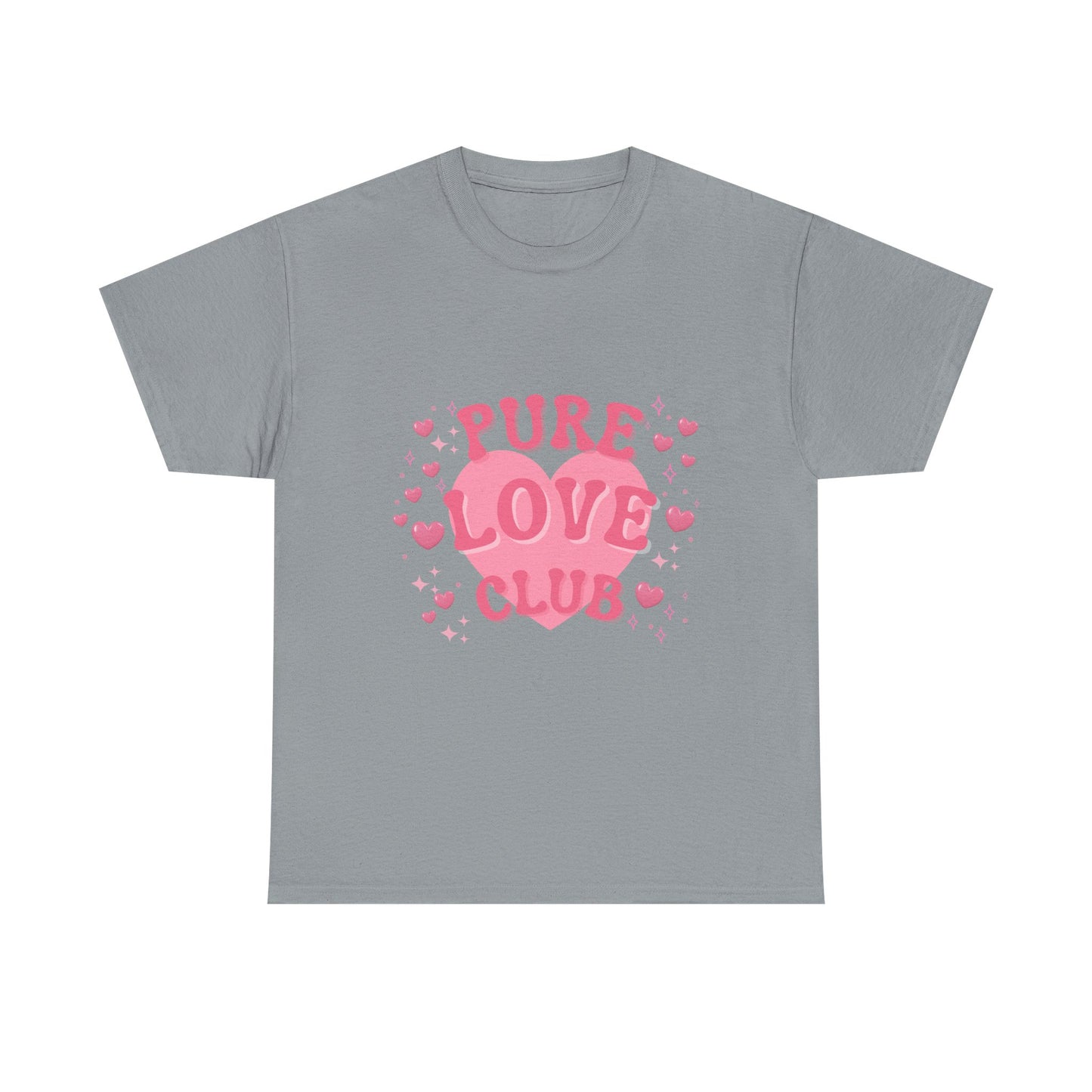 Pure Love Club Tee | Pink Heart Graphic, Cute Tee Shirt