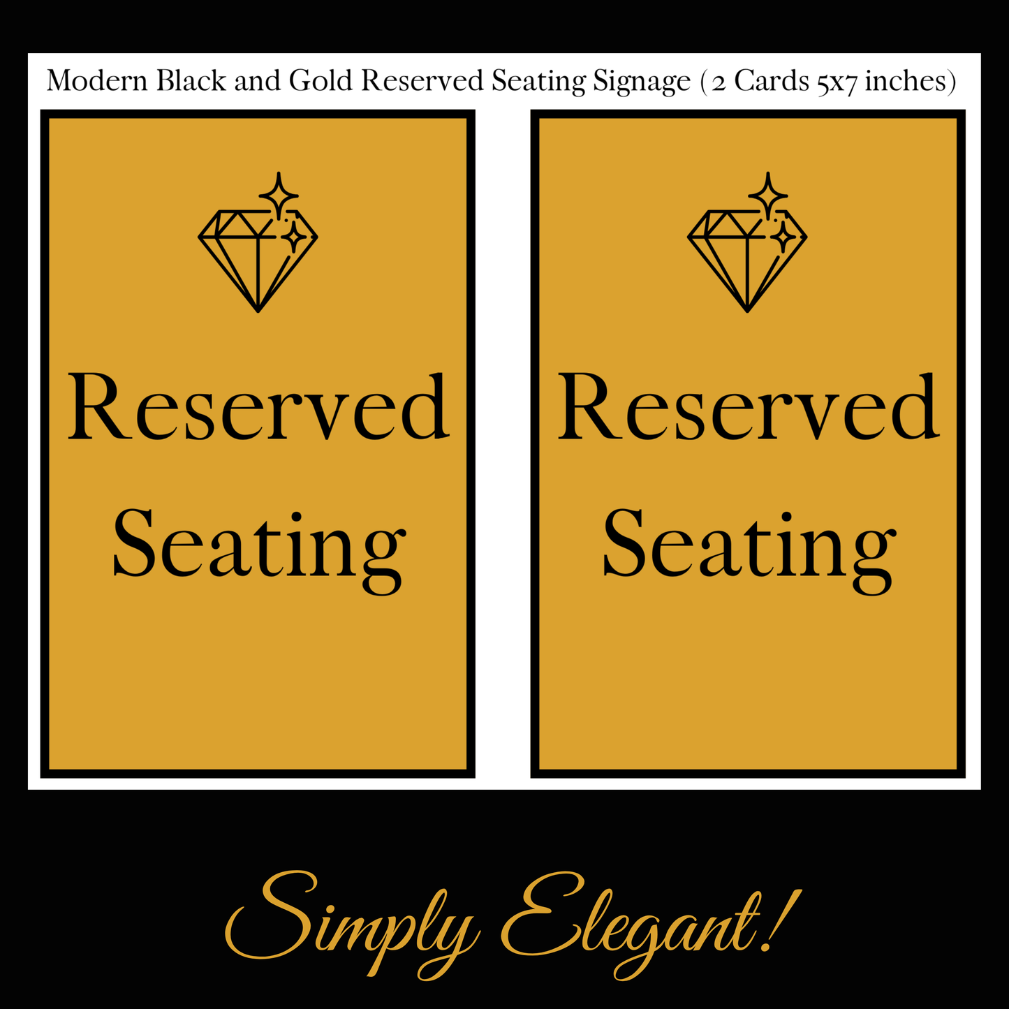 Luxury Gold Hostess Kit: Elegant Black & Gold Wedding and Party Table Decor Printable Set with Bottle Hangers, Menu and Signs