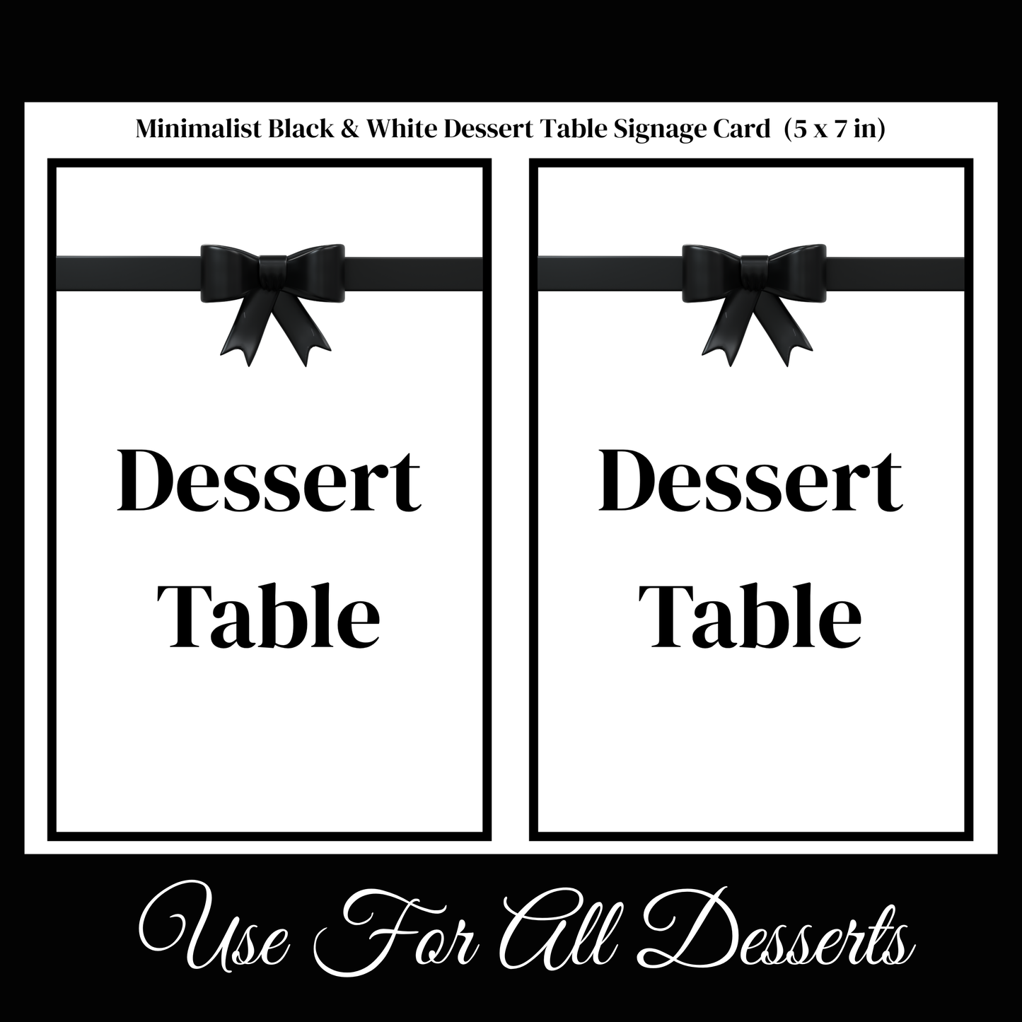 Digital Black & White Elegant Hostess Kit: Bottle Hangers, Table Cards, Reserved Seating, Menu and Party Printables Set