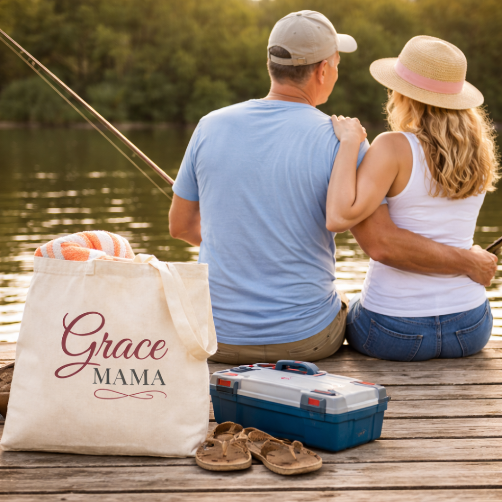 Grace Mama Tote Bag | Script Typography, Natural Canvas, Everyday Carry