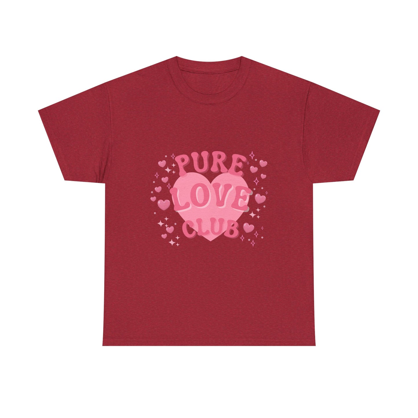 Pure Love Club Tee | Pink Heart Graphic, Cute Tee Shirt