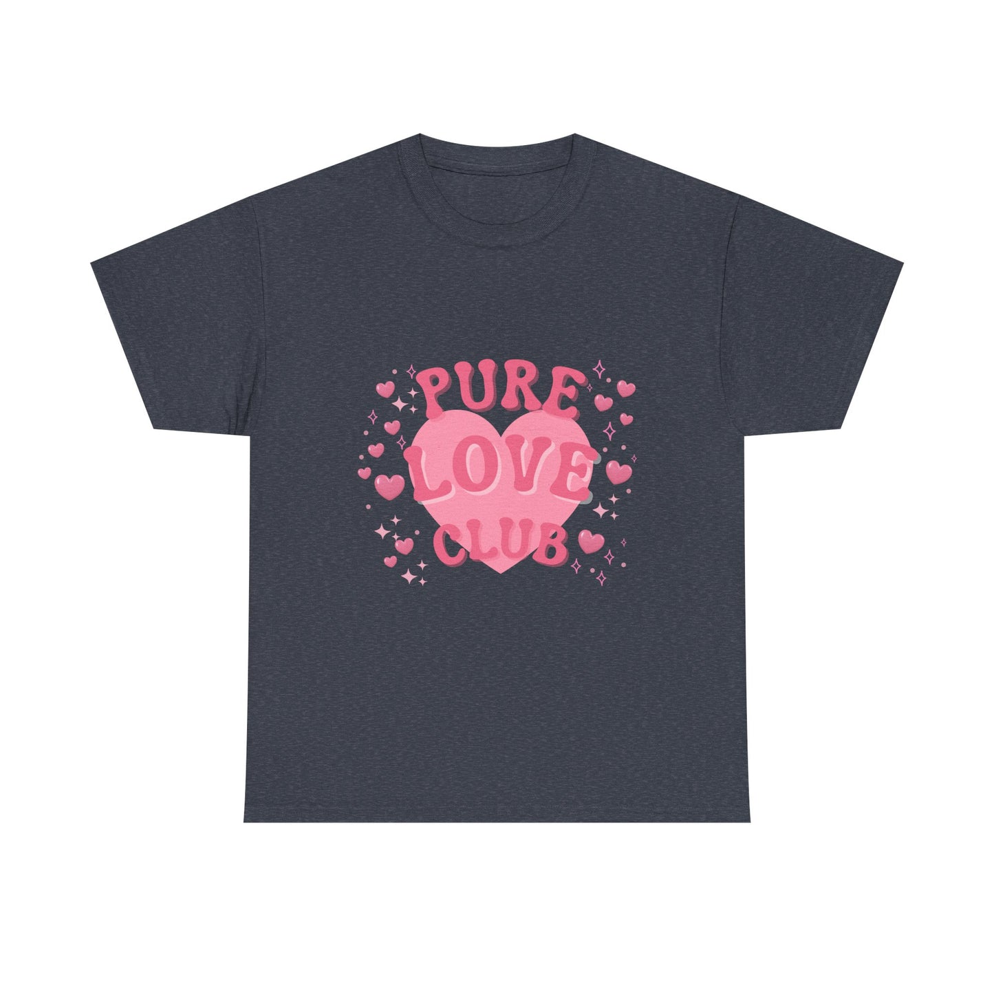 Pure Love Club Tee | Pink Heart Graphic, Cute Tee Shirt