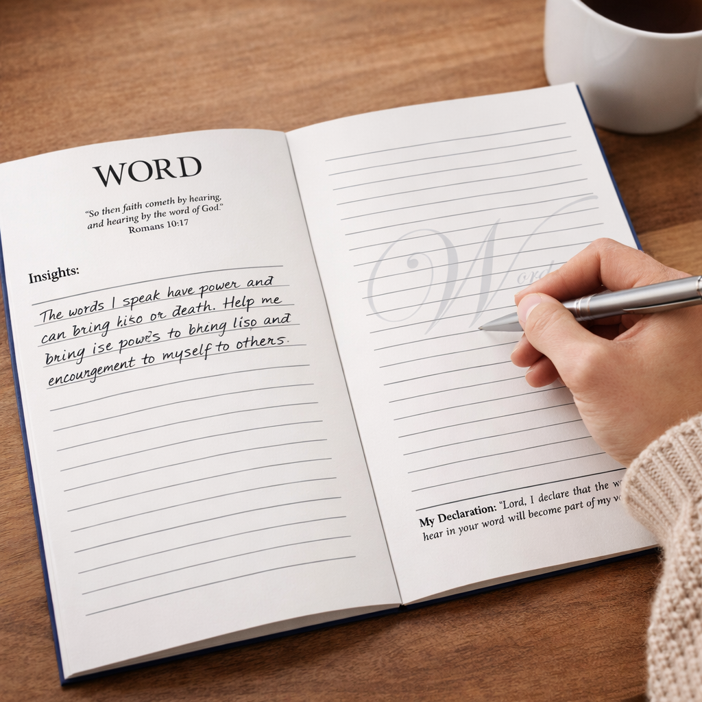 Word Journal for Men and Women | Christian Journal on the Power of Words, Scripture, Prayer & Declarations
