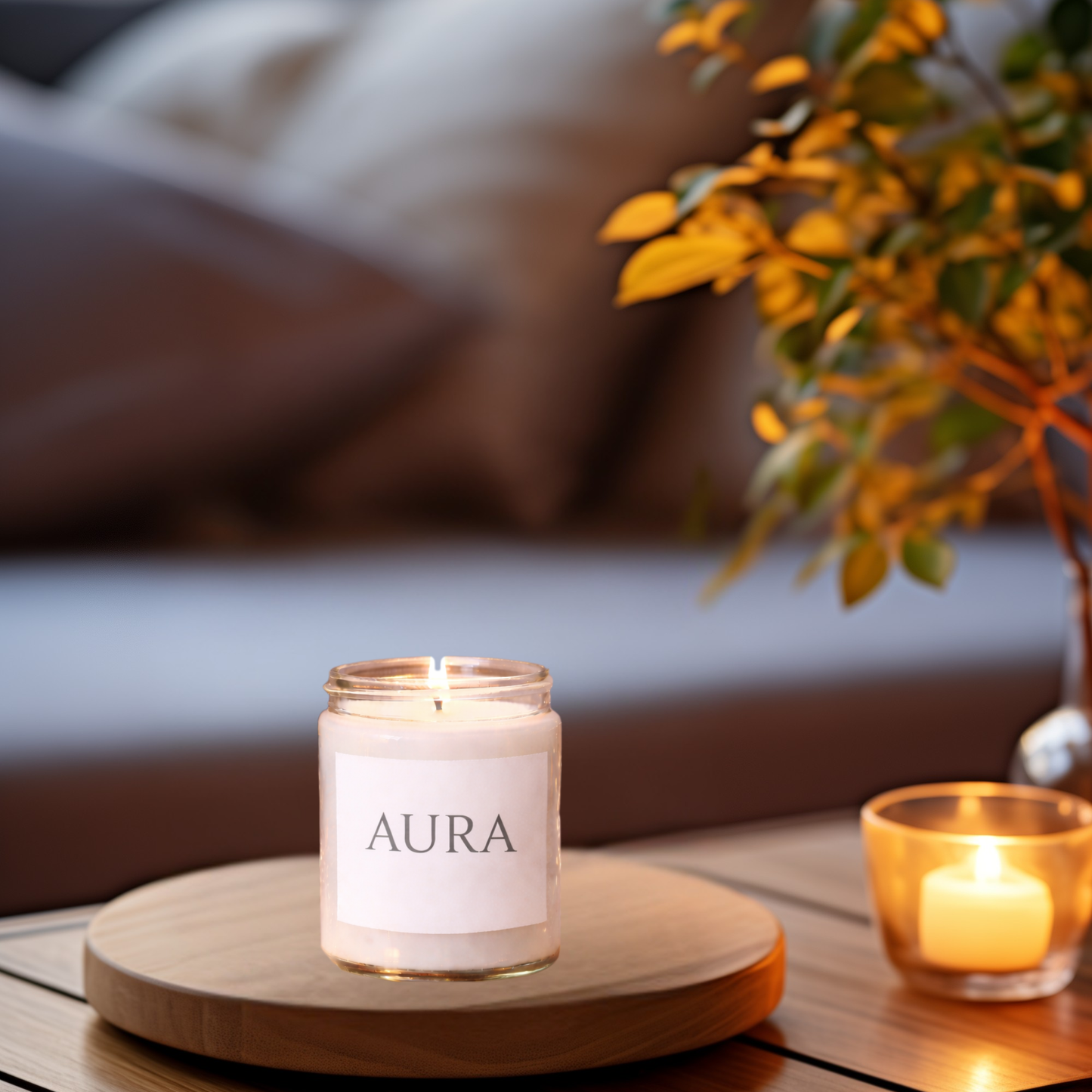 Aura Minimalist Soy Candle, 9oz, Scented