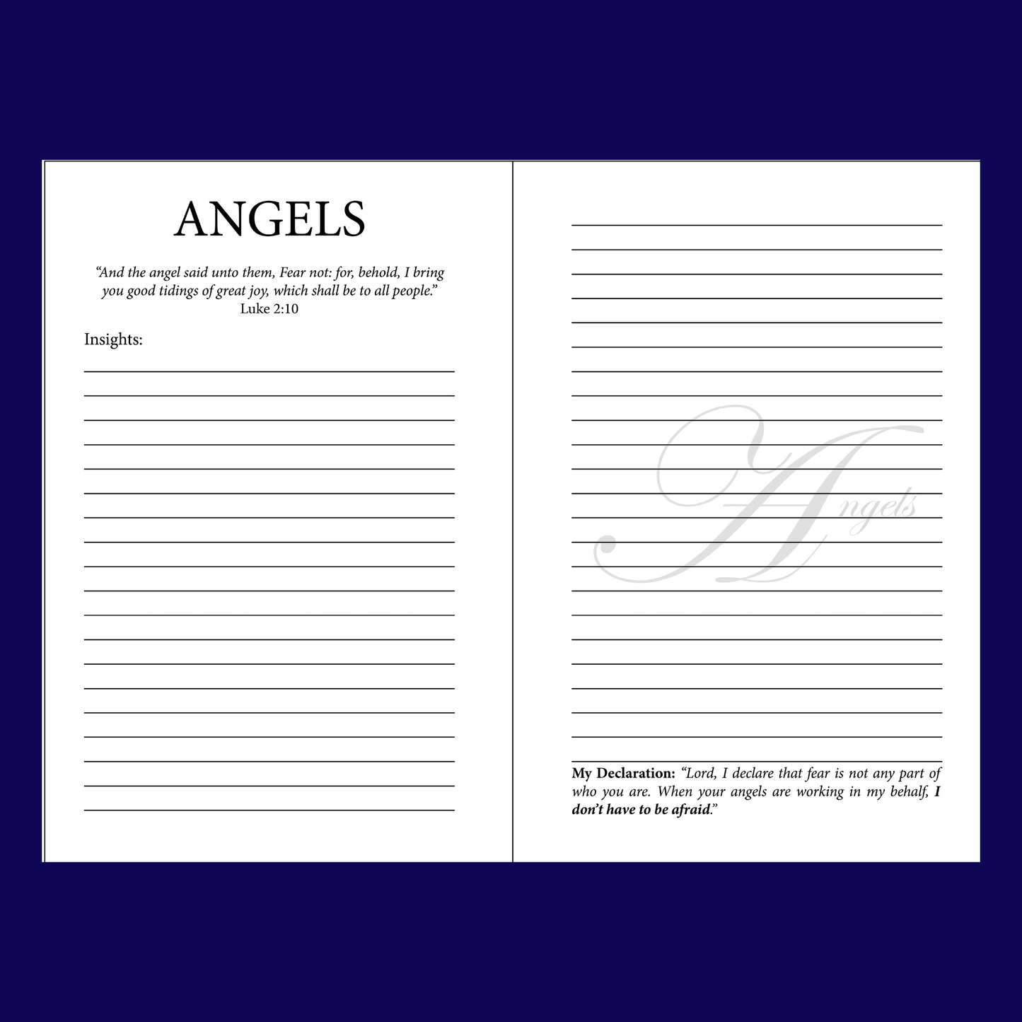 Angels Journal for Women Christian Devotional | Scripture, Declarations & Reflection Paperback 6x9