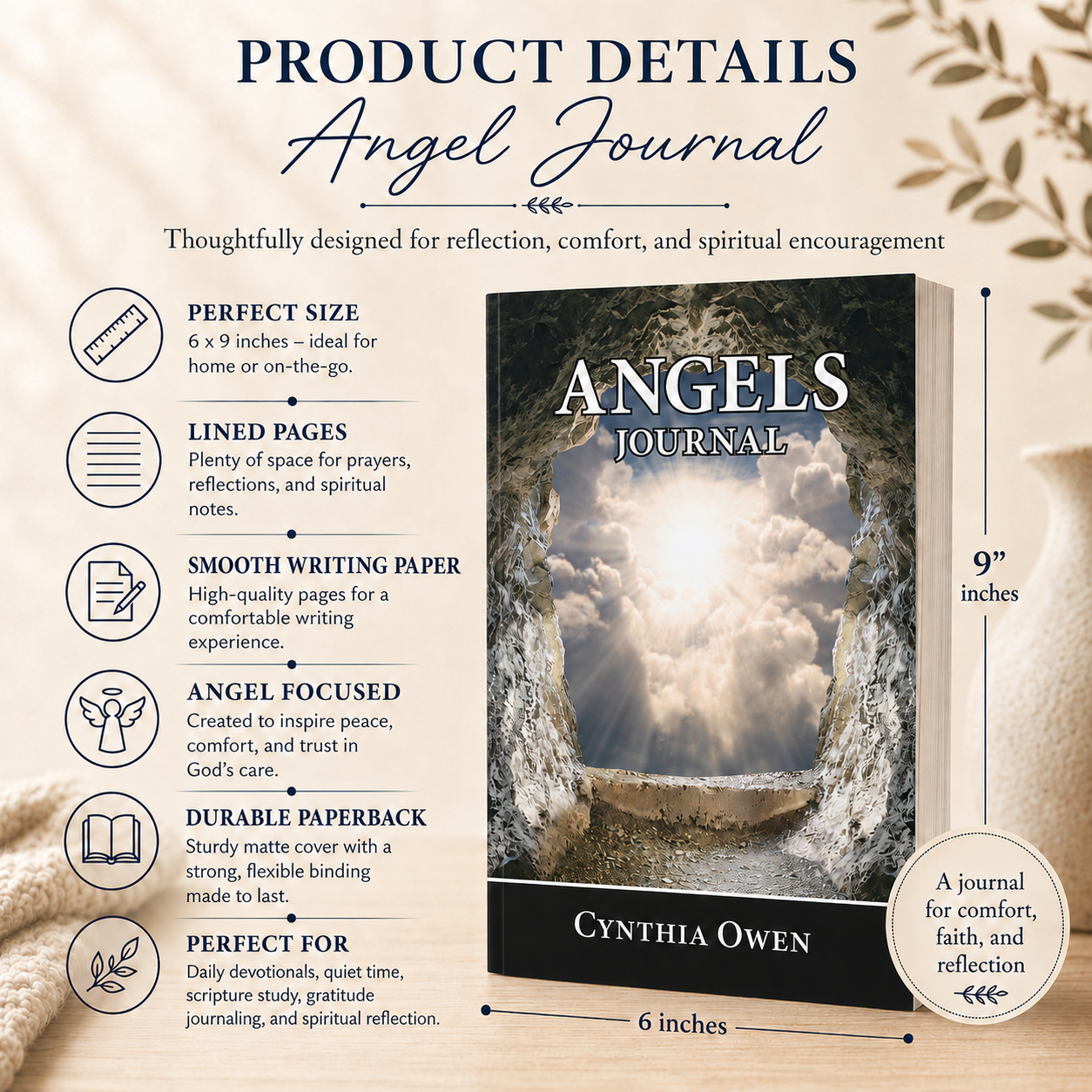 Angels Journal for Women Christian Devotional | Scripture, Declarations & Reflection Paperback 6x9