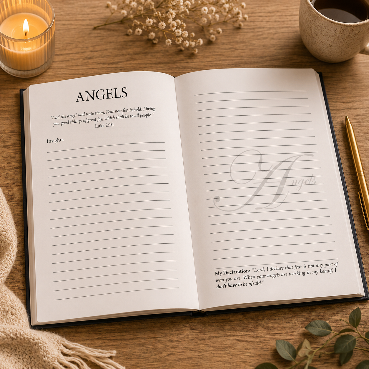 Angels Journal for Women Christian Devotional | Scripture, Declarations & Reflection Paperback 6x9