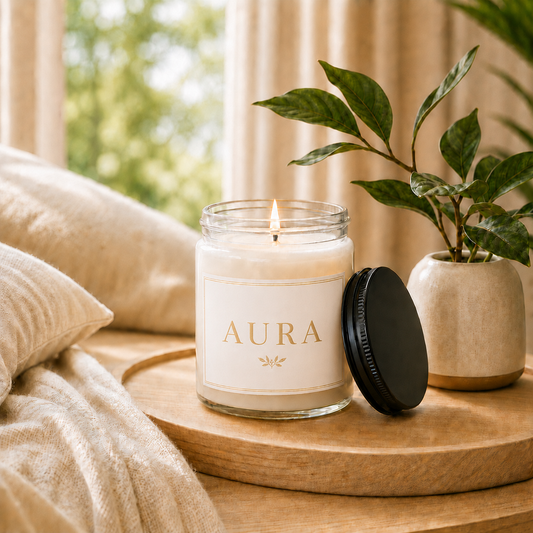 Aura Minimalist Soy Candle, 9oz, Scented