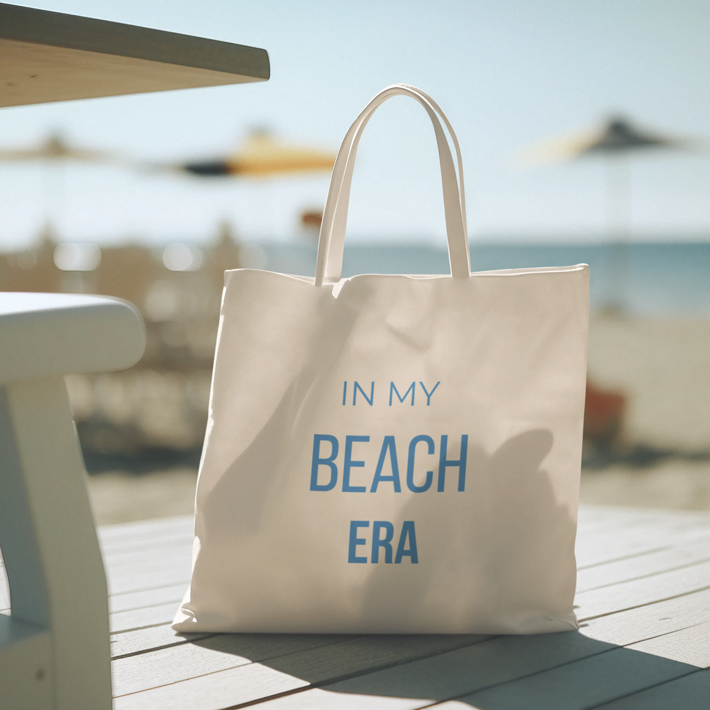 In My Beach Era Tote Bag | Cotton Canvas, Minimal Typography