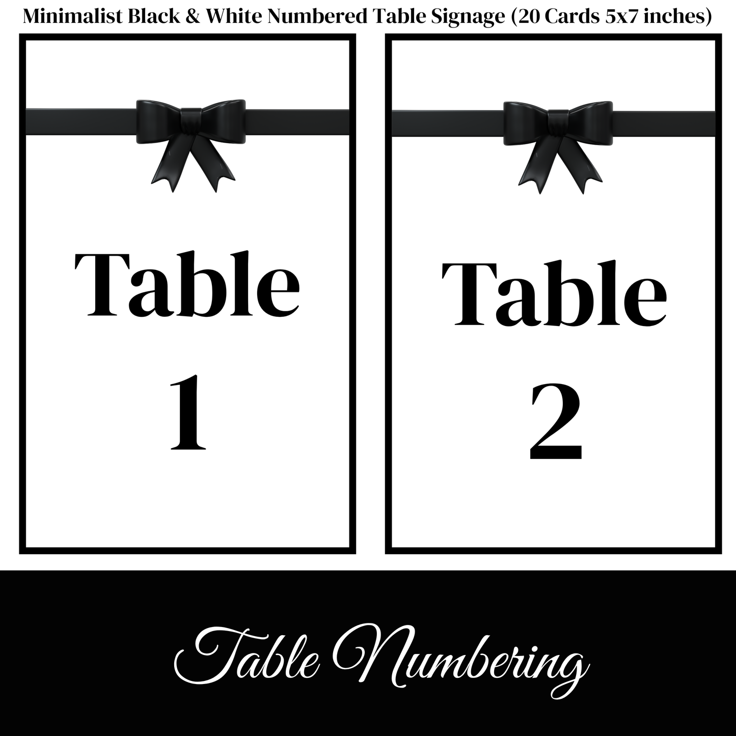 Digital Black & White Elegant Hostess Kit: Bottle Hangers, Table Cards, Reserved Seating, Menu and Party Printables Set