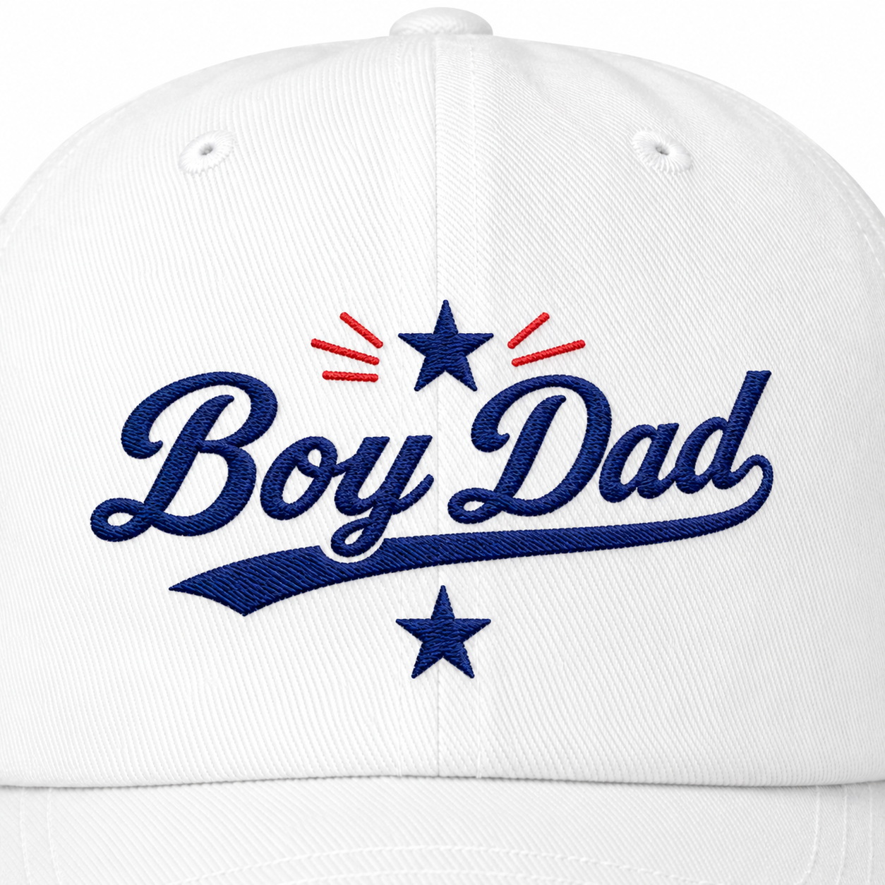 Boy Dad Embroidered Baseball Cap  Vintage Script Cotton Dad Hat