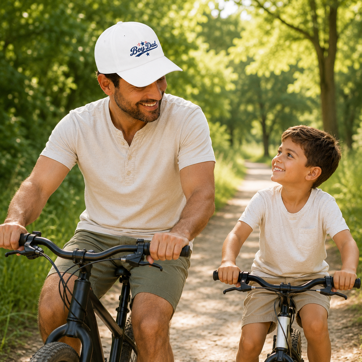 Boy Dad Embroidered Baseball Cap  Vintage Script Cotton Dad Hat