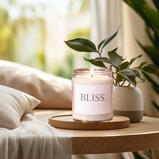 Bliss Minimalist Soy Candle 9oz, Scented