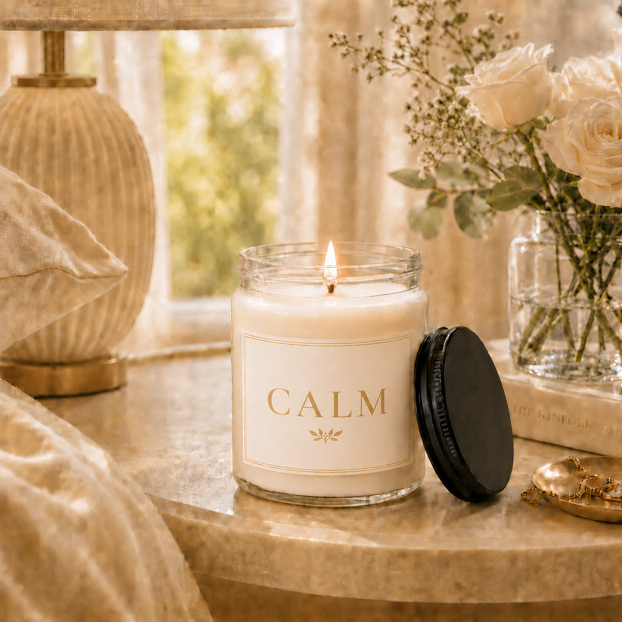 Calm Minimalist Soy Candle, 9oz., Scented