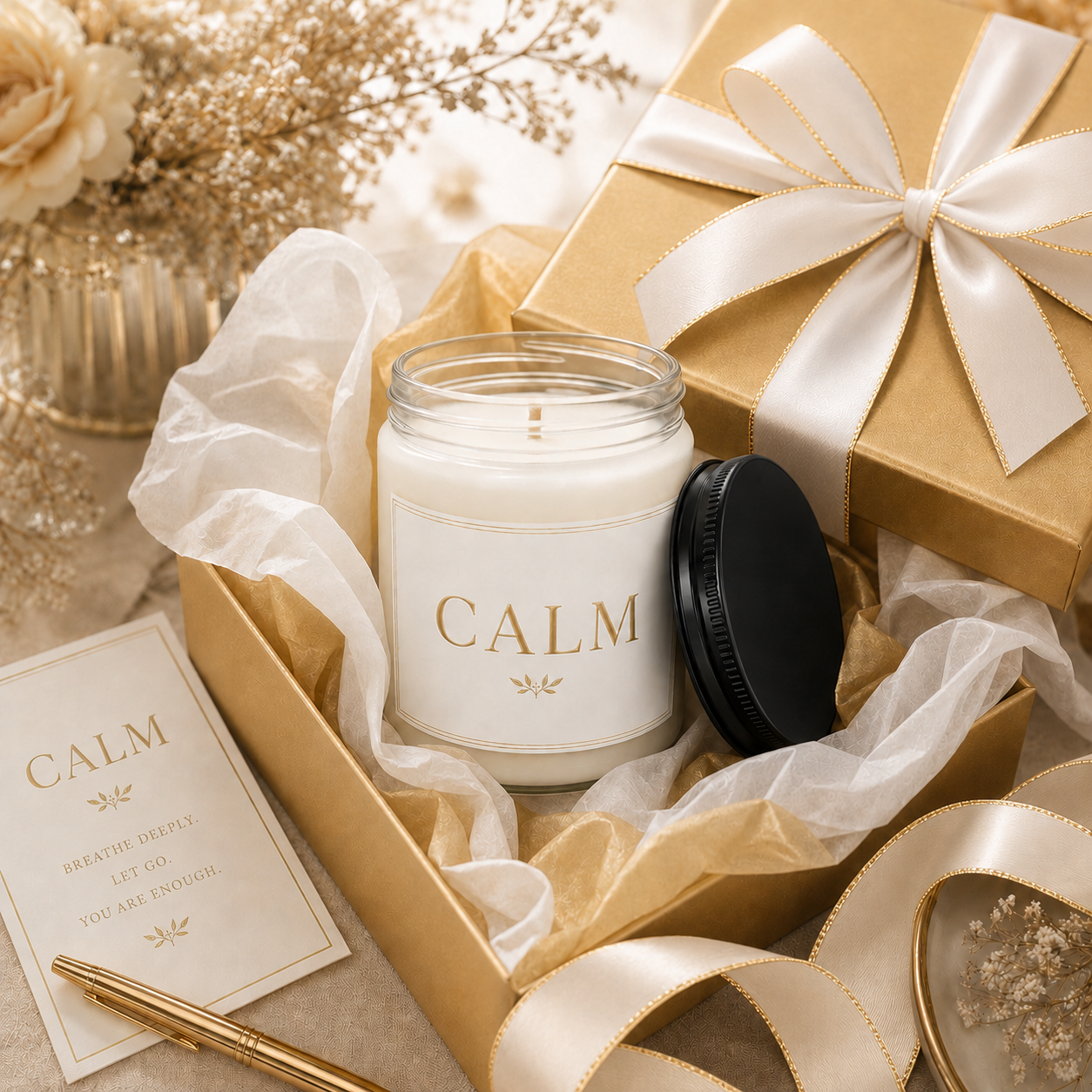 Calm Minimalist Soy Candle, 9oz., Scented