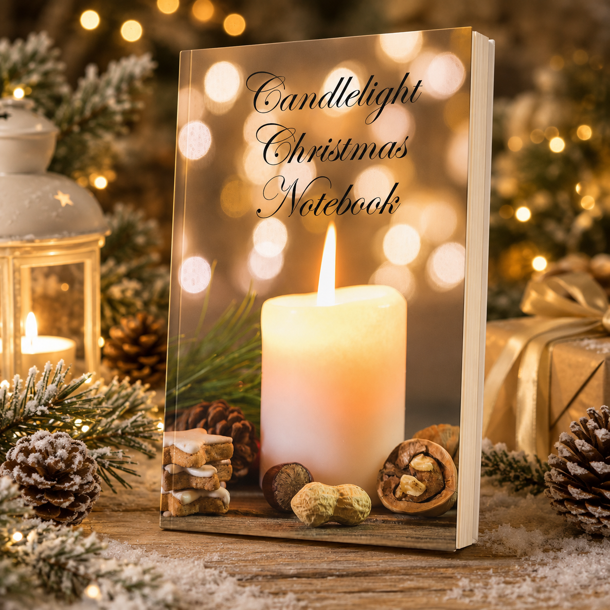 Candlelight Christmas Notebook – 6x9 Holiday Writing Journal for Christmas Memories, Daily Reflections, Winter Break Notes & Elegant Gift