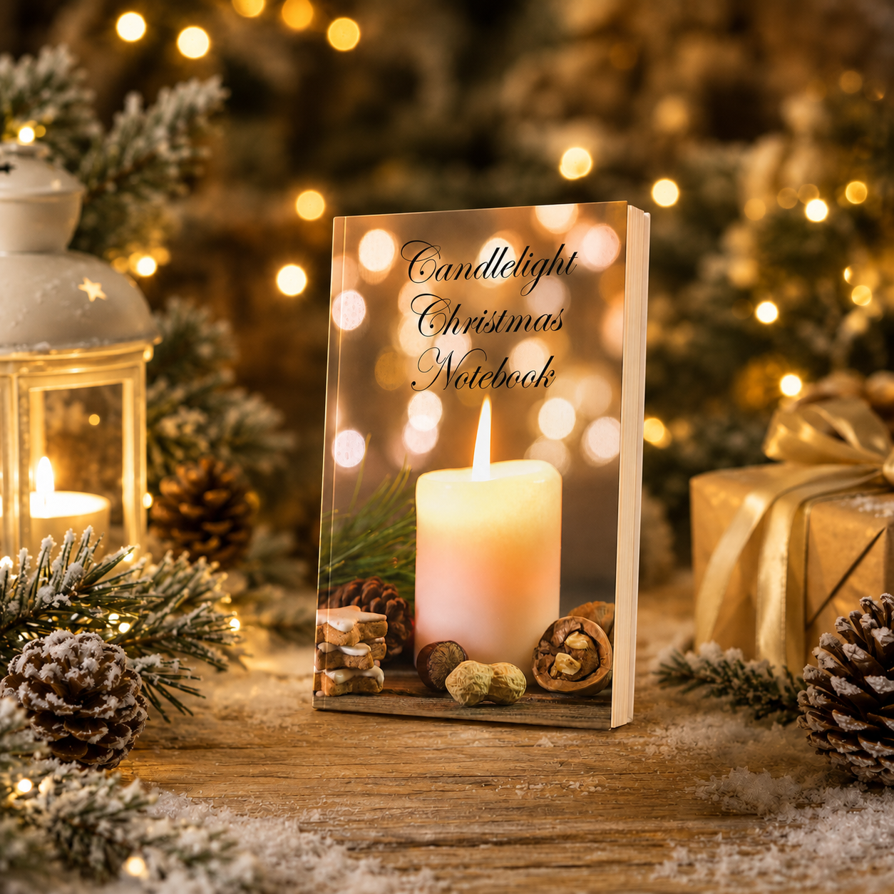 Candlelight Christmas Notebook – 6x9 Holiday Writing Journal for Christmas Memories, Daily Reflections, Winter Break Notes & Elegant Gift