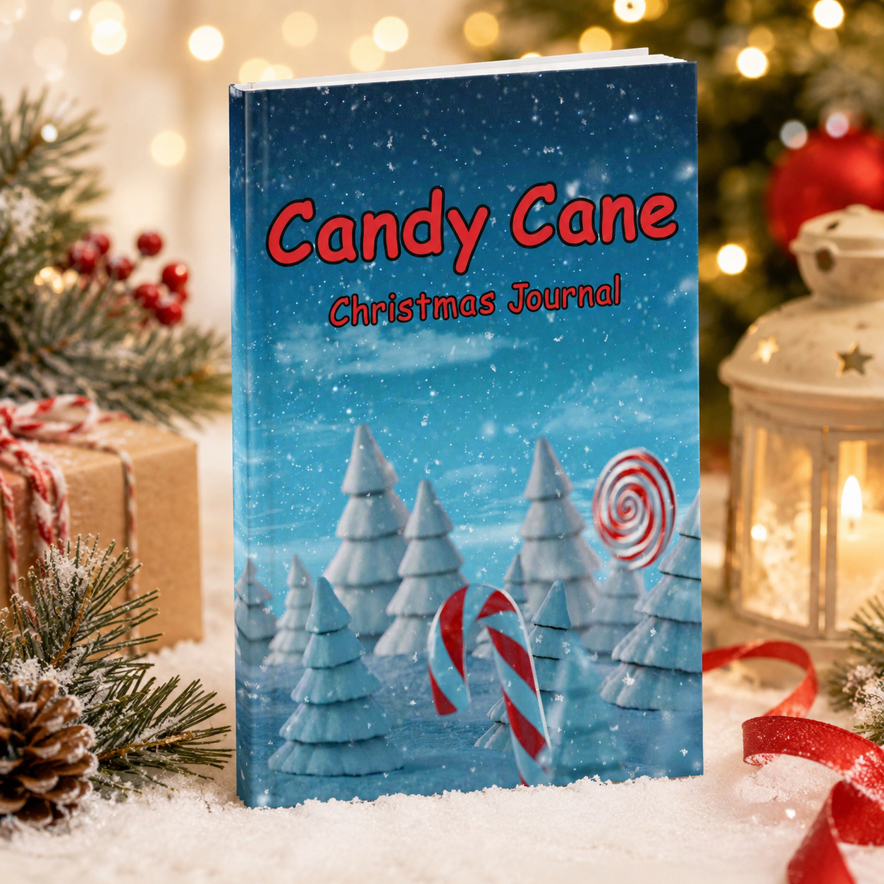 Candy Cane Christmas Journal – 6x9 Paperback Holiday Writing Notebook for Kids, Christmas Memories, Winter Break Activities & Stocking Stuffer Gift
