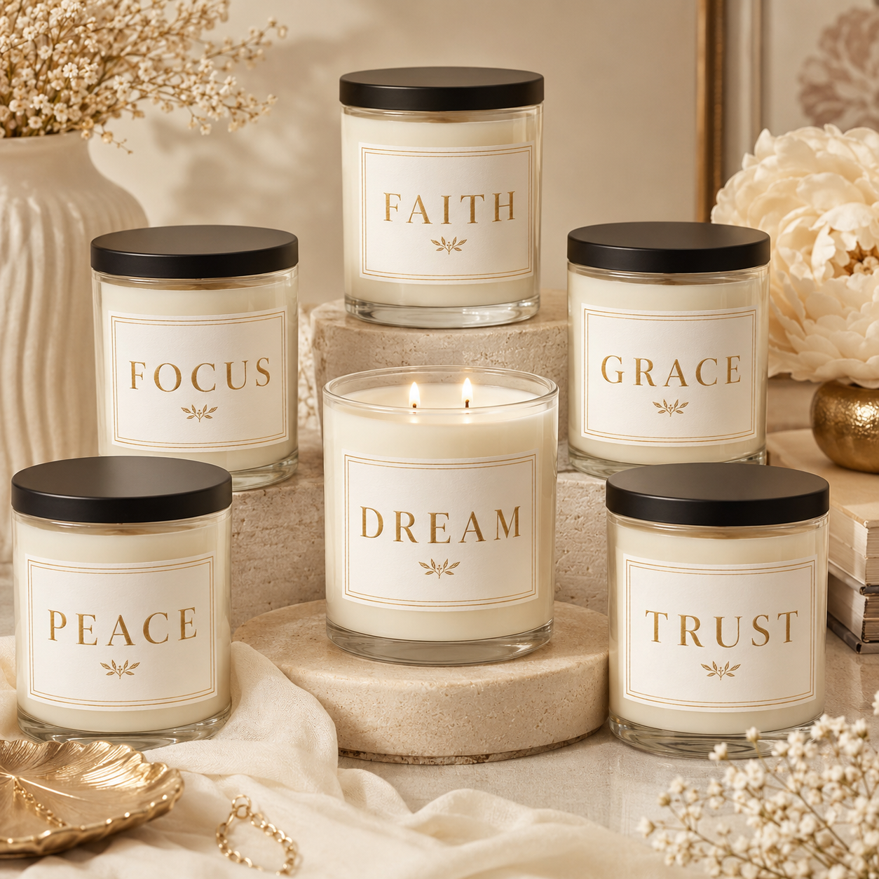 Dream Minimalist Soy Candle — 9oz Scented Jar
