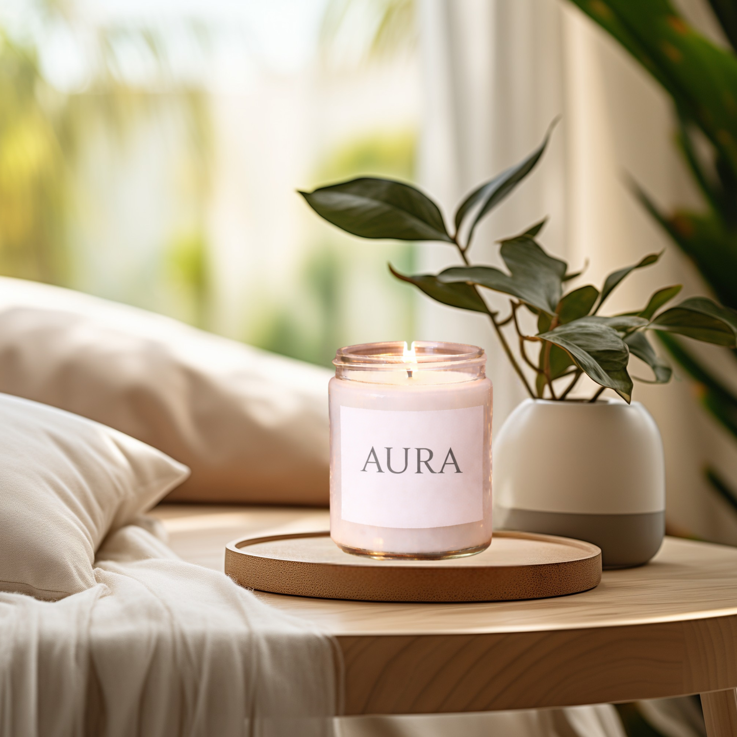 Aura Minimalist Soy Candle, 9oz, Scented