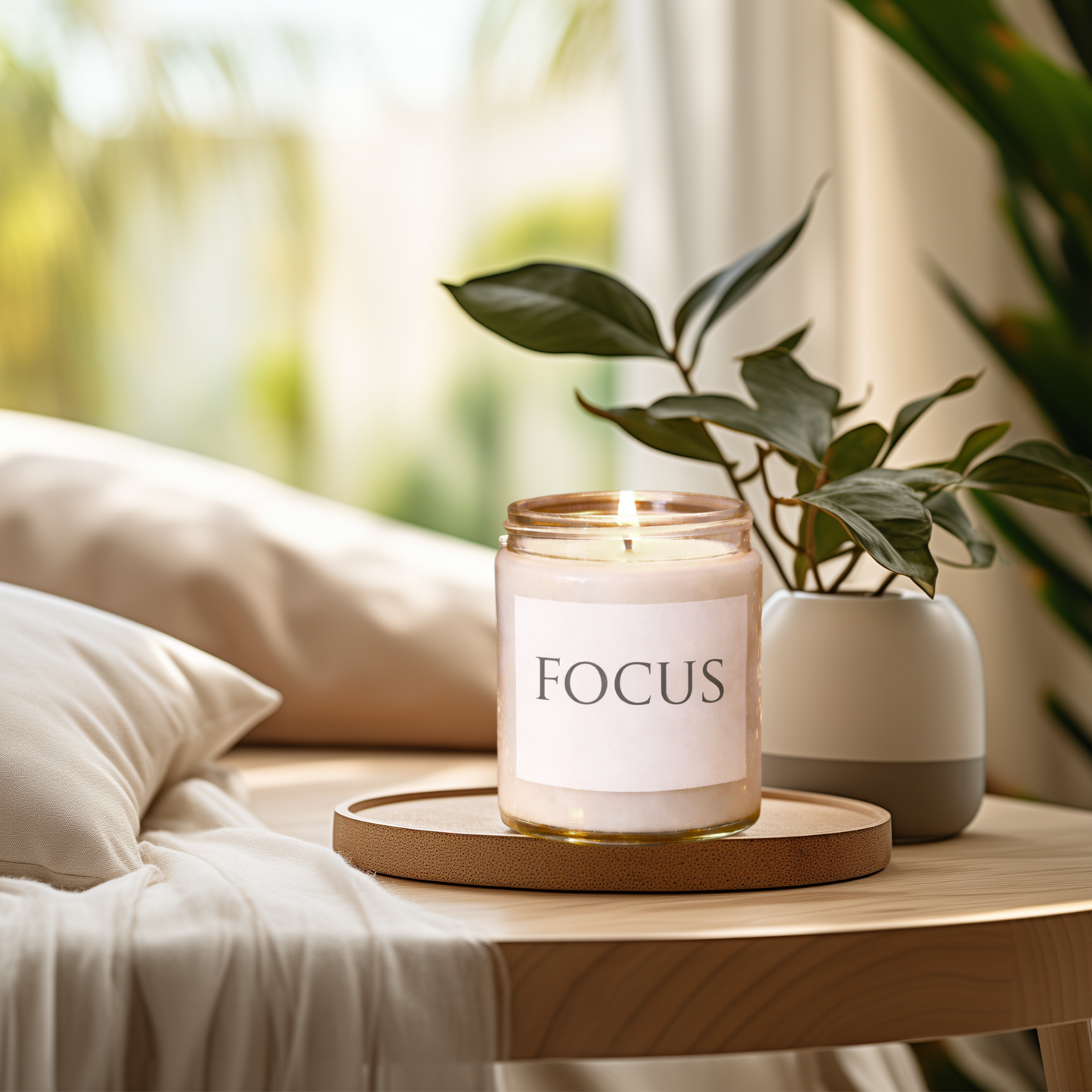 Focus Minimalist Soy Candle, 9oz, Scented