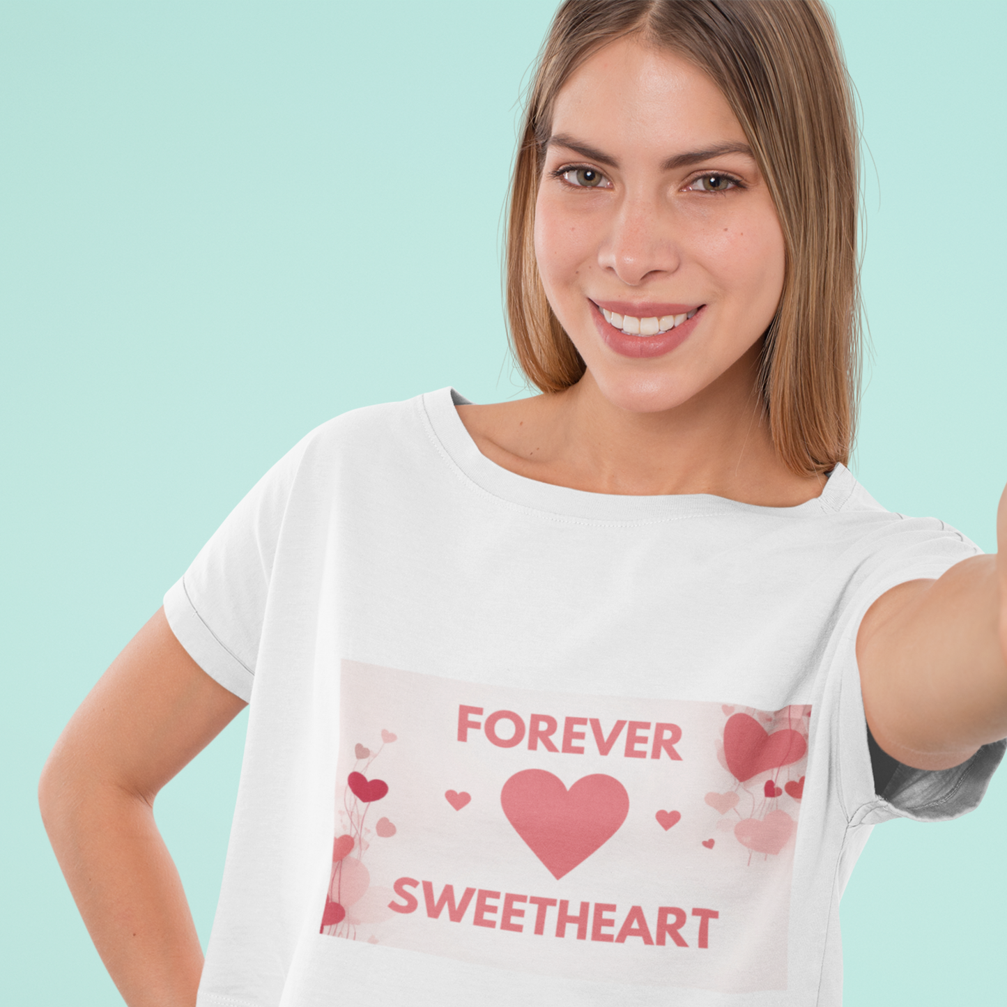 Forever Sweetheart Heart design Crop Tee | Love Tee shirt