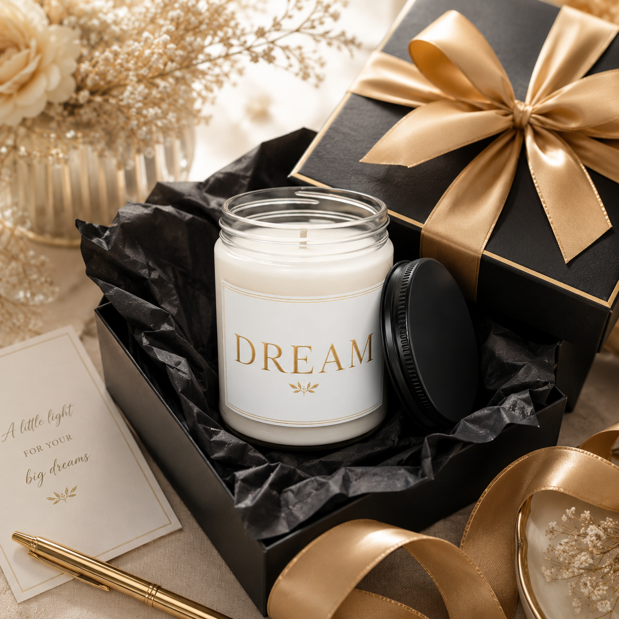 Dream Minimalist Soy Candle — 9oz Scented Jar