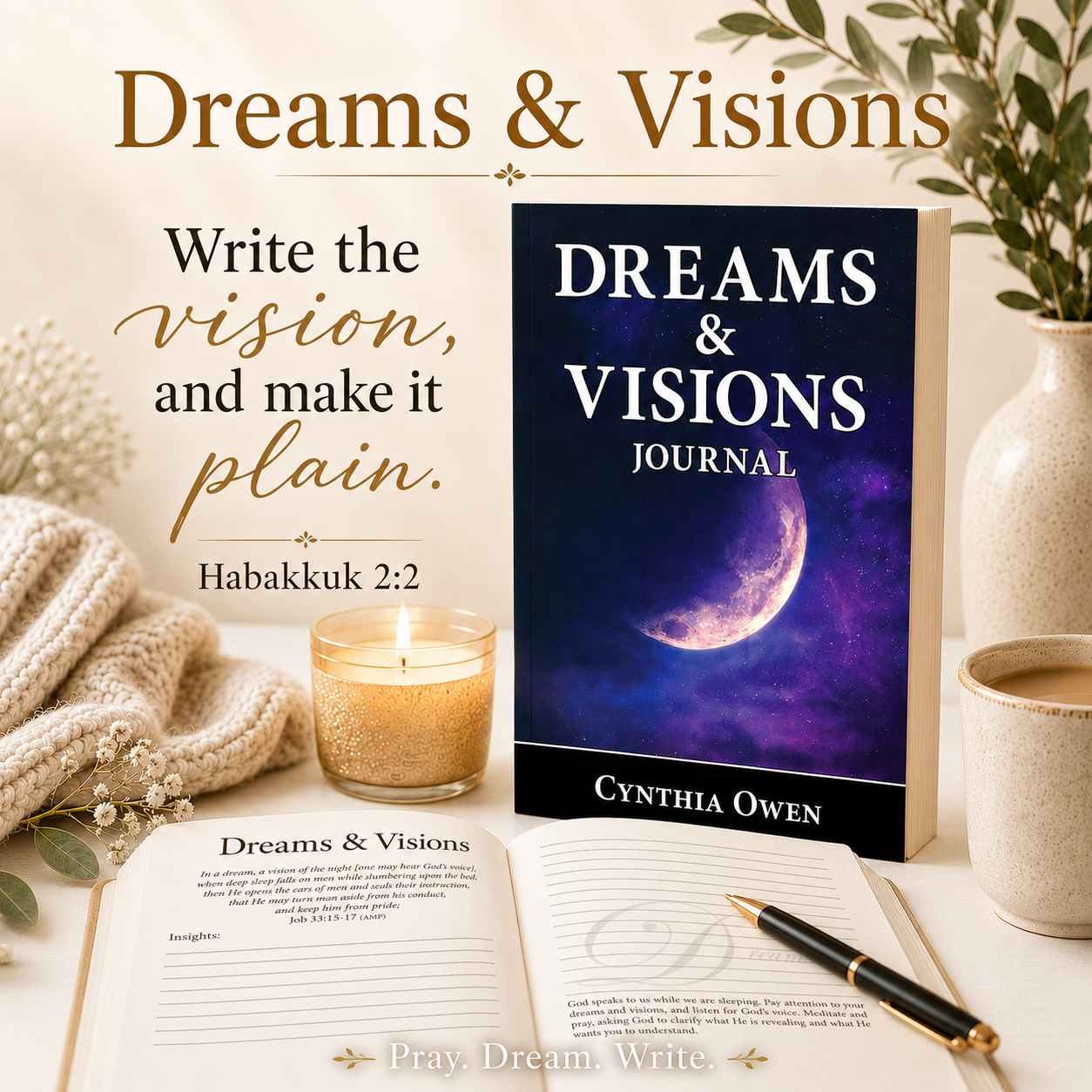 Dreams & Visions Journal for Men and Women | Christian Journal for God-Given Dreams, Vision, Prayer & Purpose
