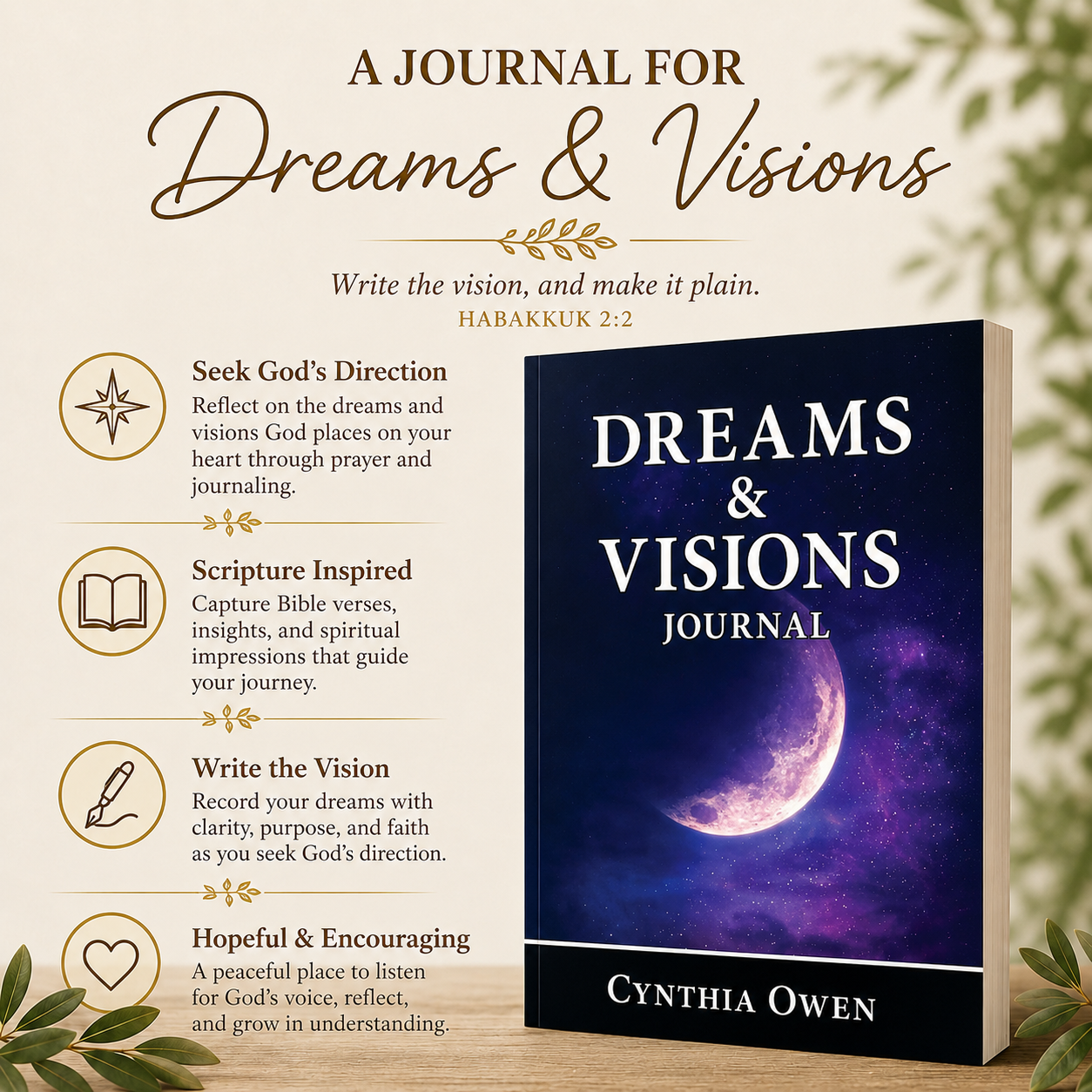Dreams & Visions Journal for Men and Women | Christian Journal for God-Given Dreams, Vision, Prayer & Purpose