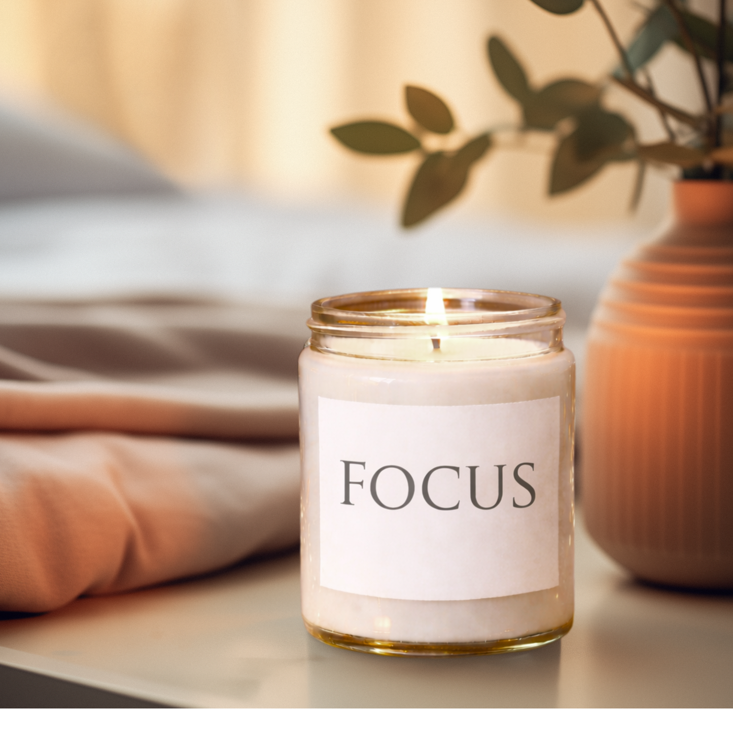 Focus Minimalist Soy Candle, 9oz, Scented