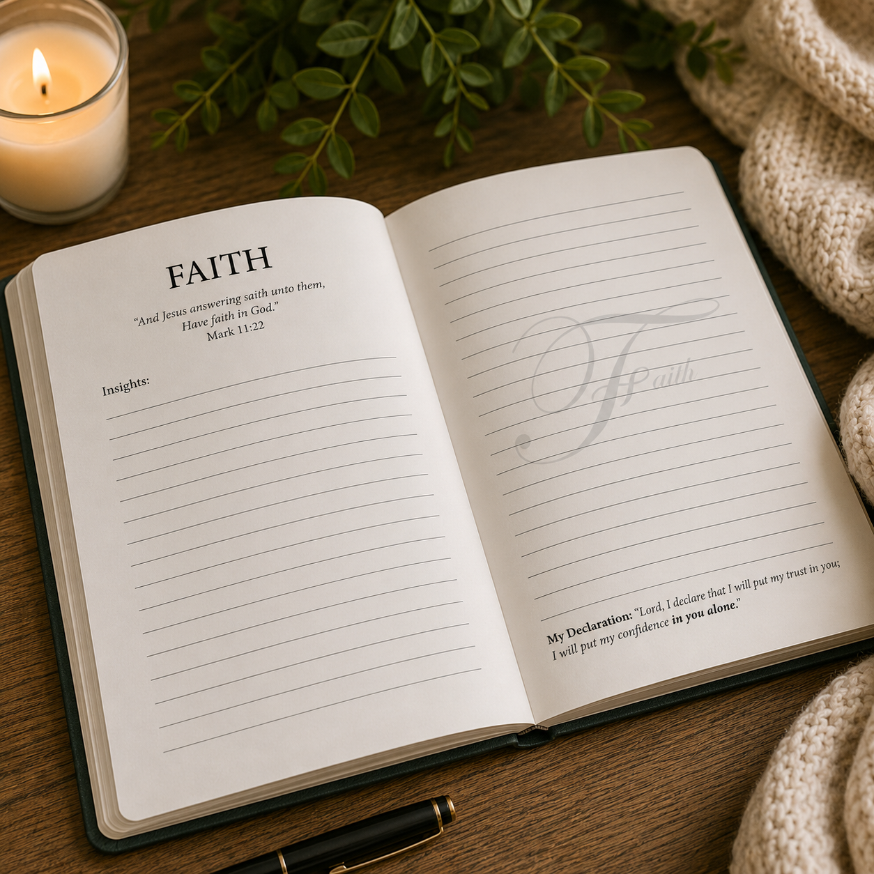 Faith Journal Paperback Christian Devotional for Women | Scripture, Prayer, Reflection & Biblical Declarations 6x9