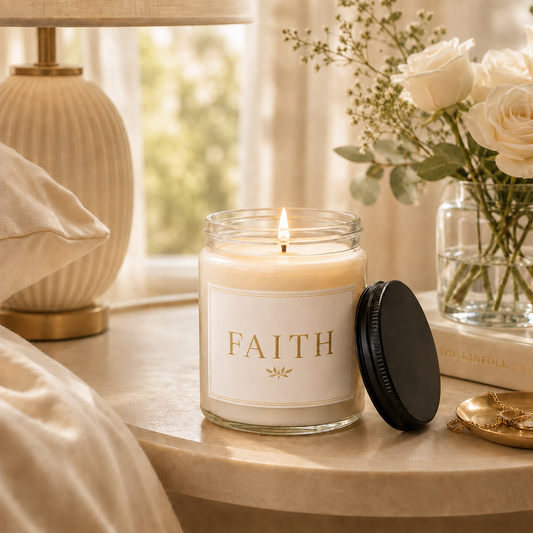 Faith Minimalist Soy Candle, 9oz Scented