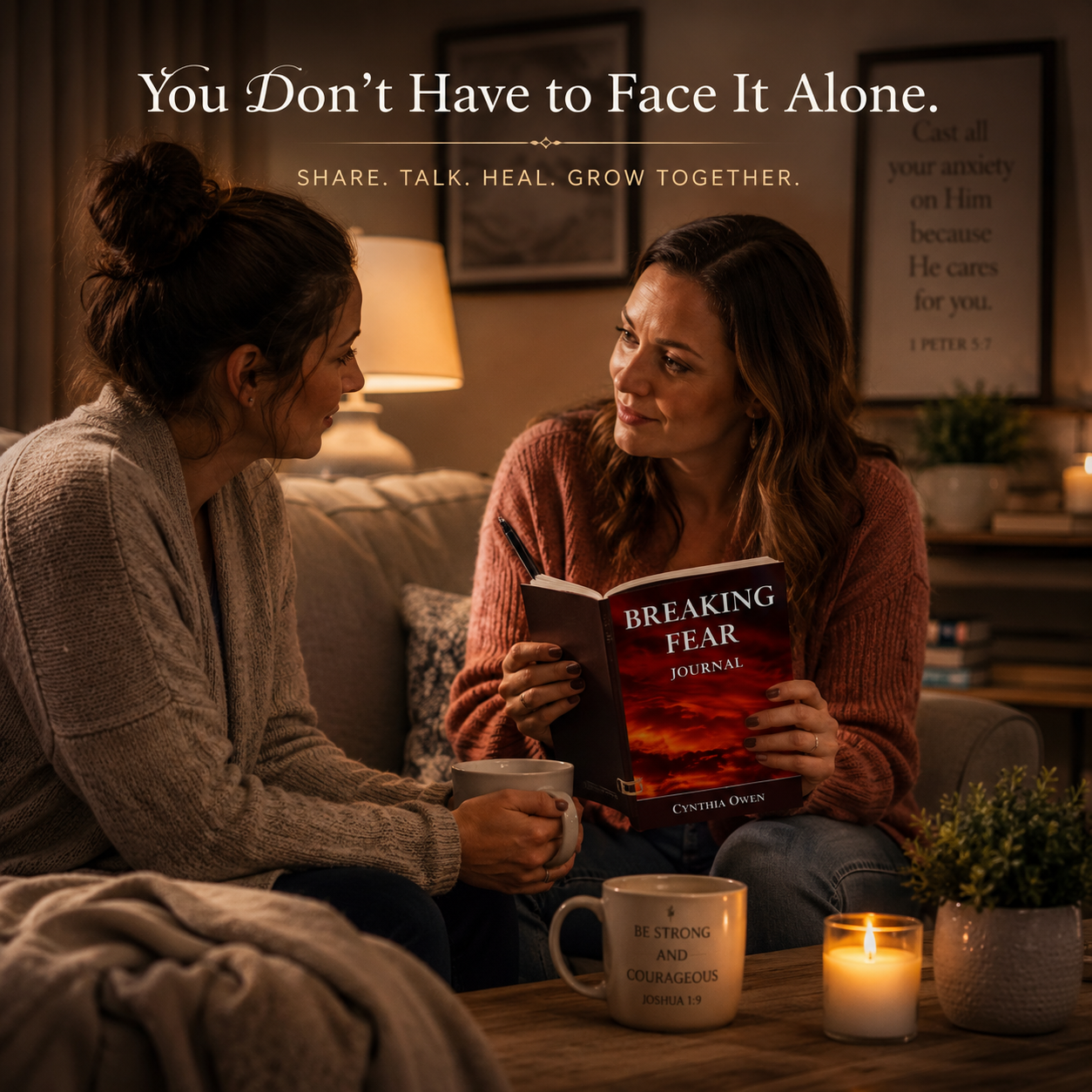 You do not have to face it alone Breaking Fear Journal for women seeking faith encouragement prayer and support