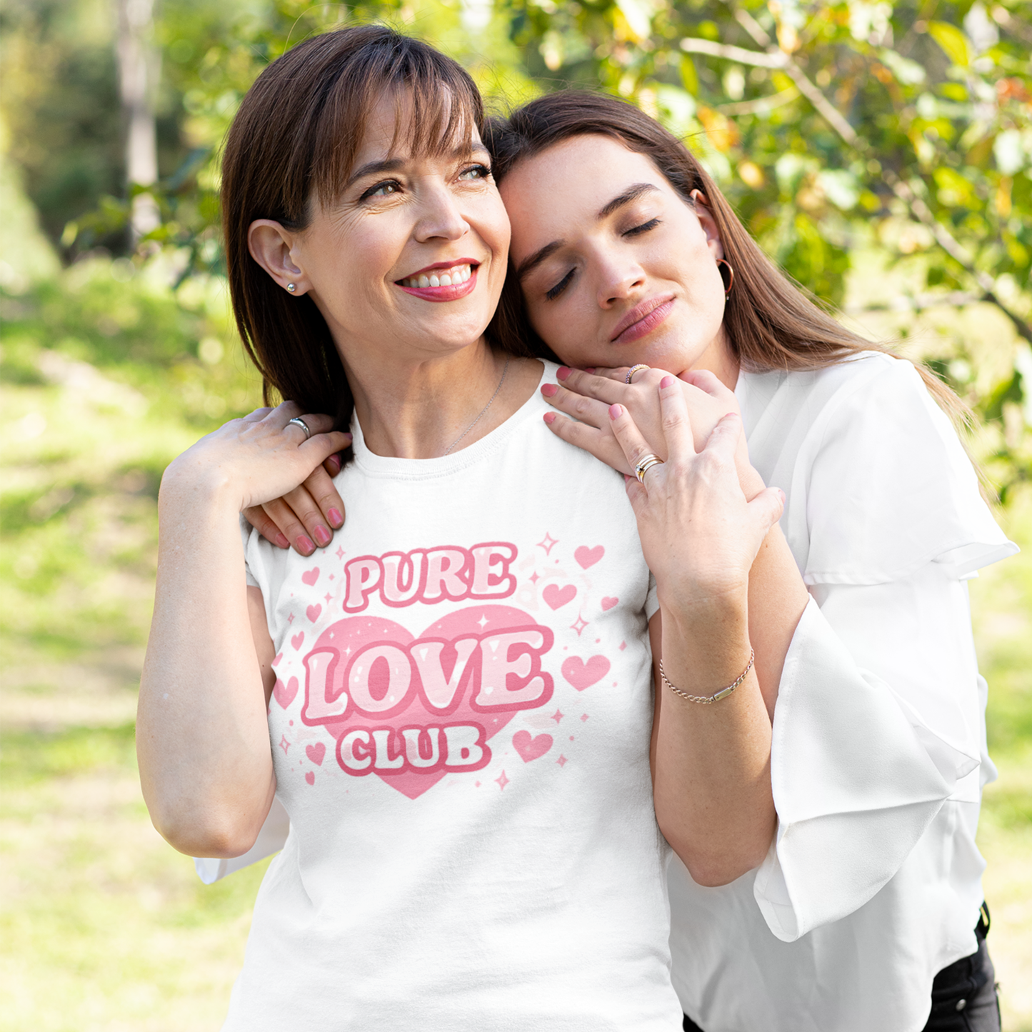 Pure Love Club Tee | Pink Heart Graphic, Cute Tee Shirt