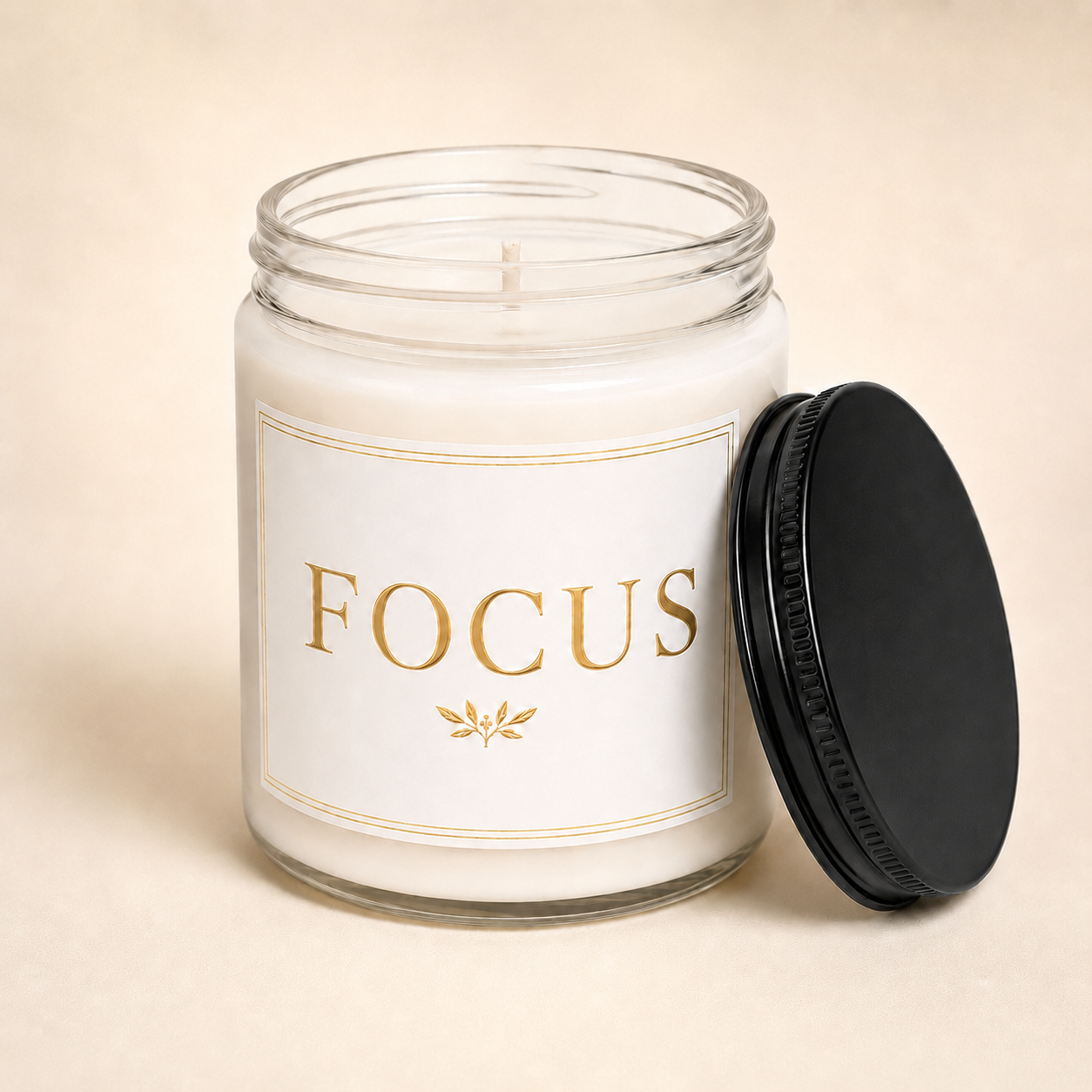 Focus Minimalist Soy Candle, 9oz, Scented