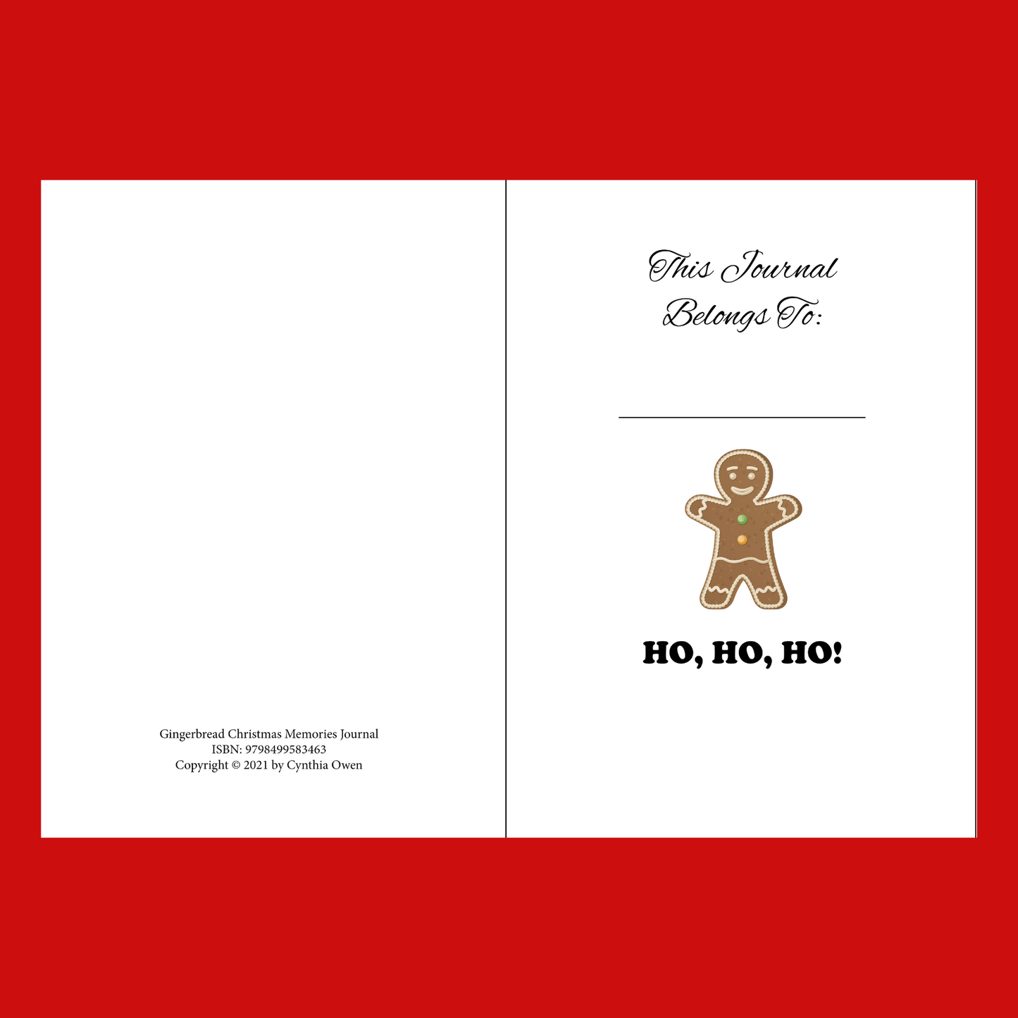 Gingerbread Christmas Memories Journal 6x9 Paperback