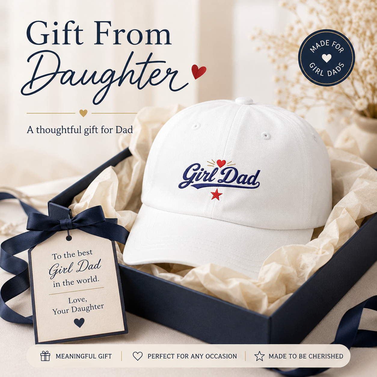 Girl Dad Embroidered Baseball Cap | Dad Hat